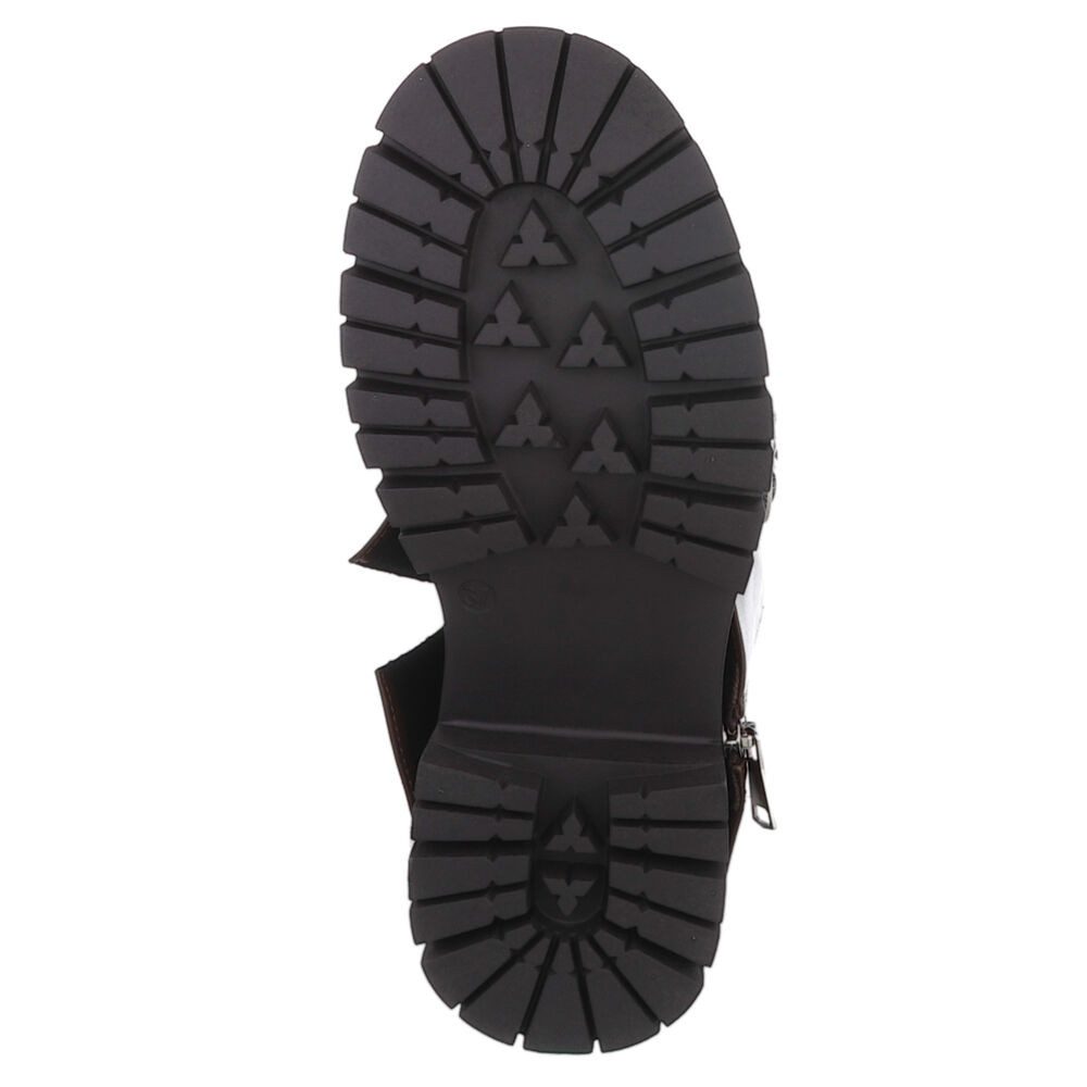 Ital-Design Stylische Damenstiefel mit Reißverschluss und Schnallen Plateaustiefel (90109820) Blockabsatz Stiefel in Schwarz