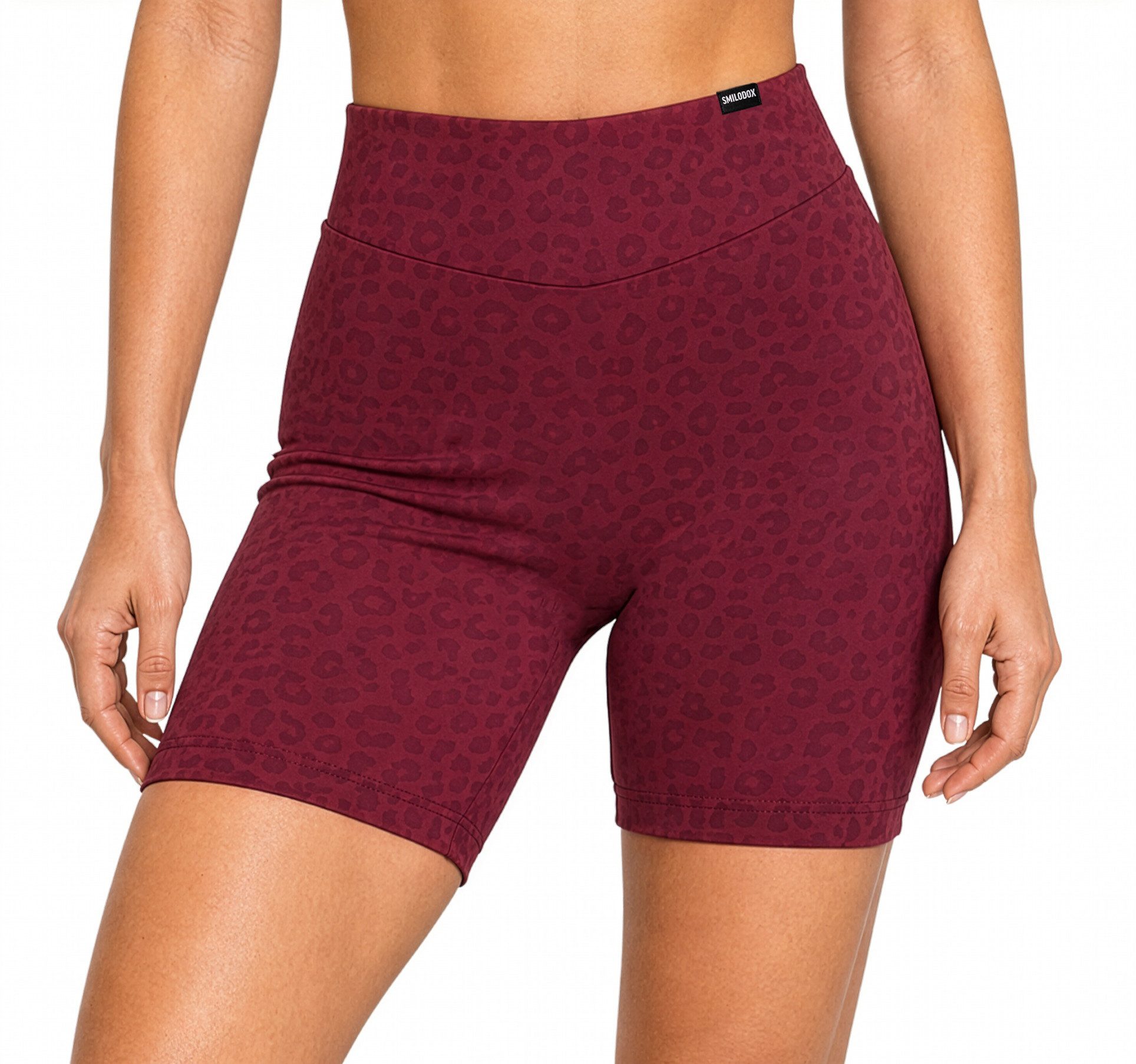 Smilodox Shorts Velvara, Leo-Muster Radlerhose, High Waist, für Gym & Yoga Yogashorts, blickdicht, 4-Wege-Stretch, schnelltrocknend