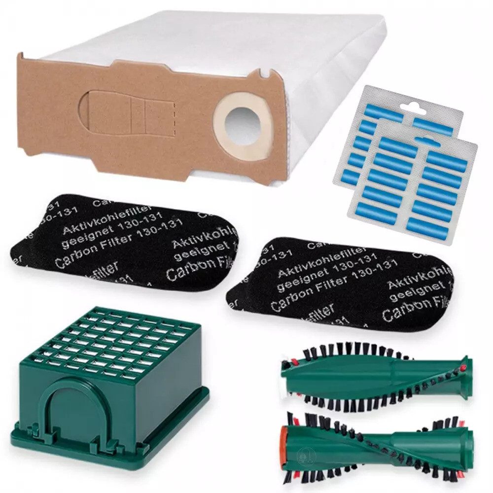 PRIMEBAG Staubsaugerbeutel 49tlg. Beutel Bürsten Filter Duft passt für Vorwerk VK 130 131
