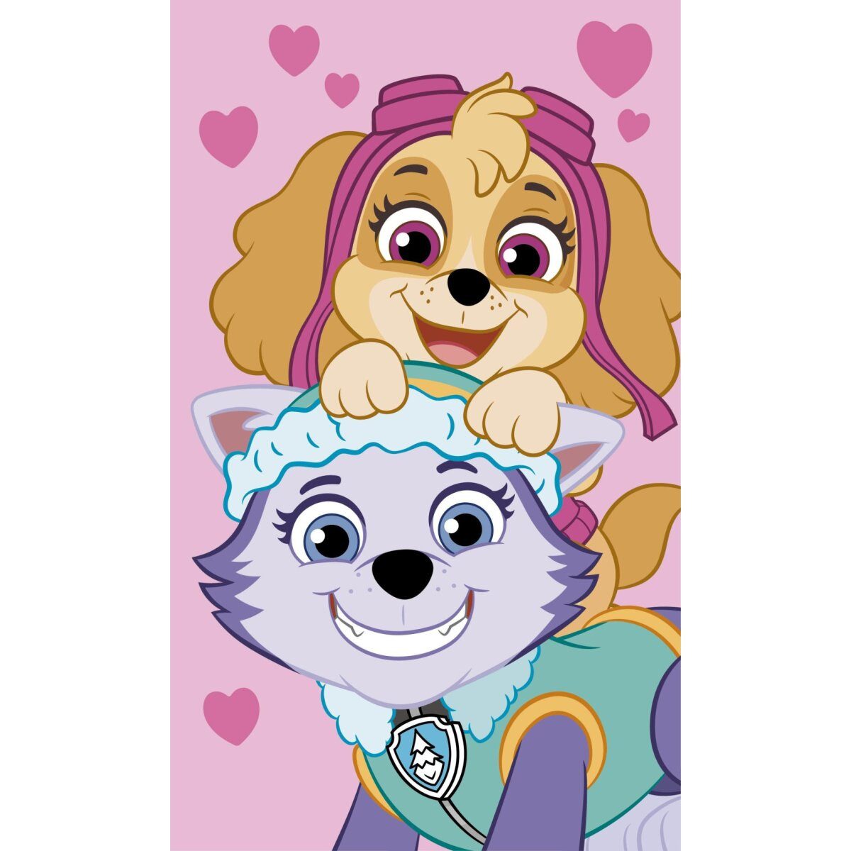 PAW PATROL Badetücher Paw Patrol Pink Hand- & Gesichtstuch 30x50 cm, 100% Baumwolle (1-St)