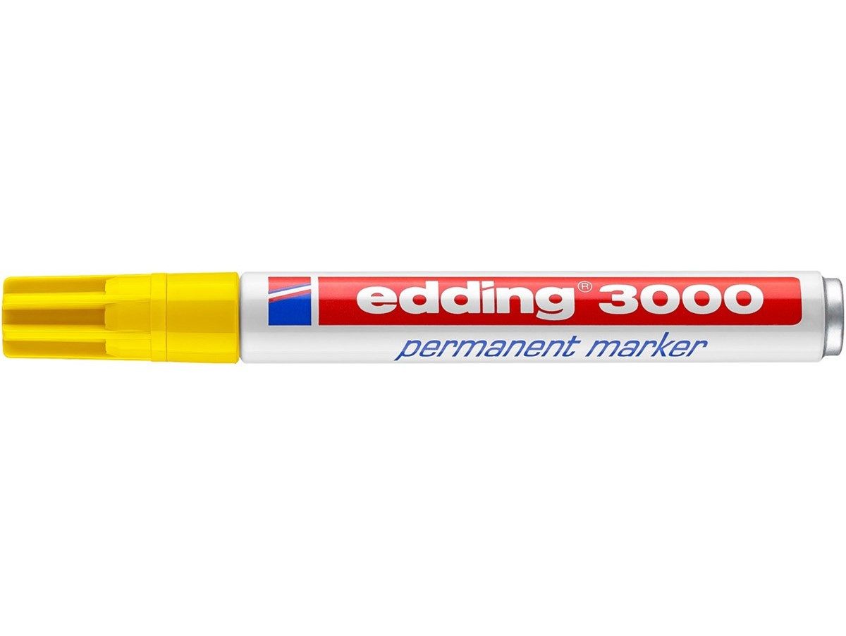 edding Permanentmarker Permanentmarker edding 3000 Rundspitze 1,5-3 mm gelb, nachfüllbar