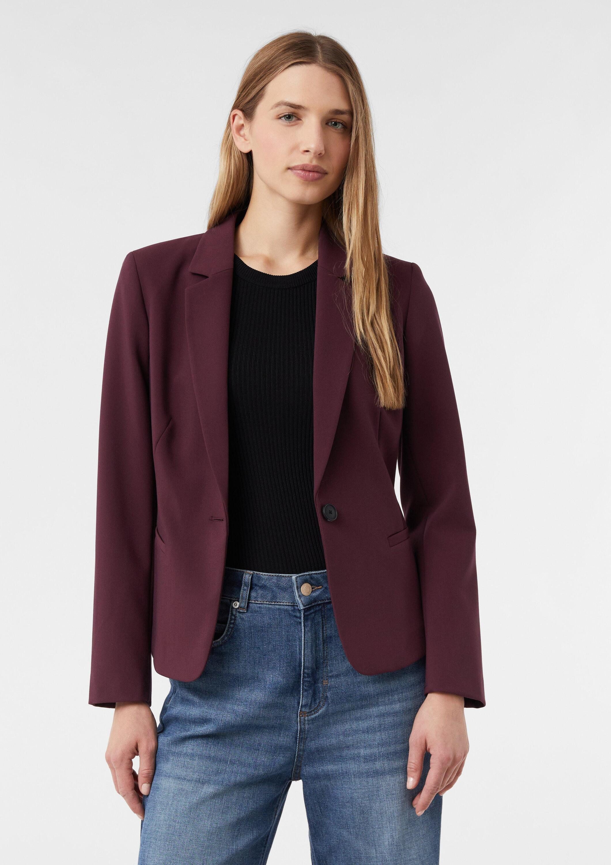 comma Jackenblazer Indoor-Blazer Antaillierter Blazer mit einem Knopf