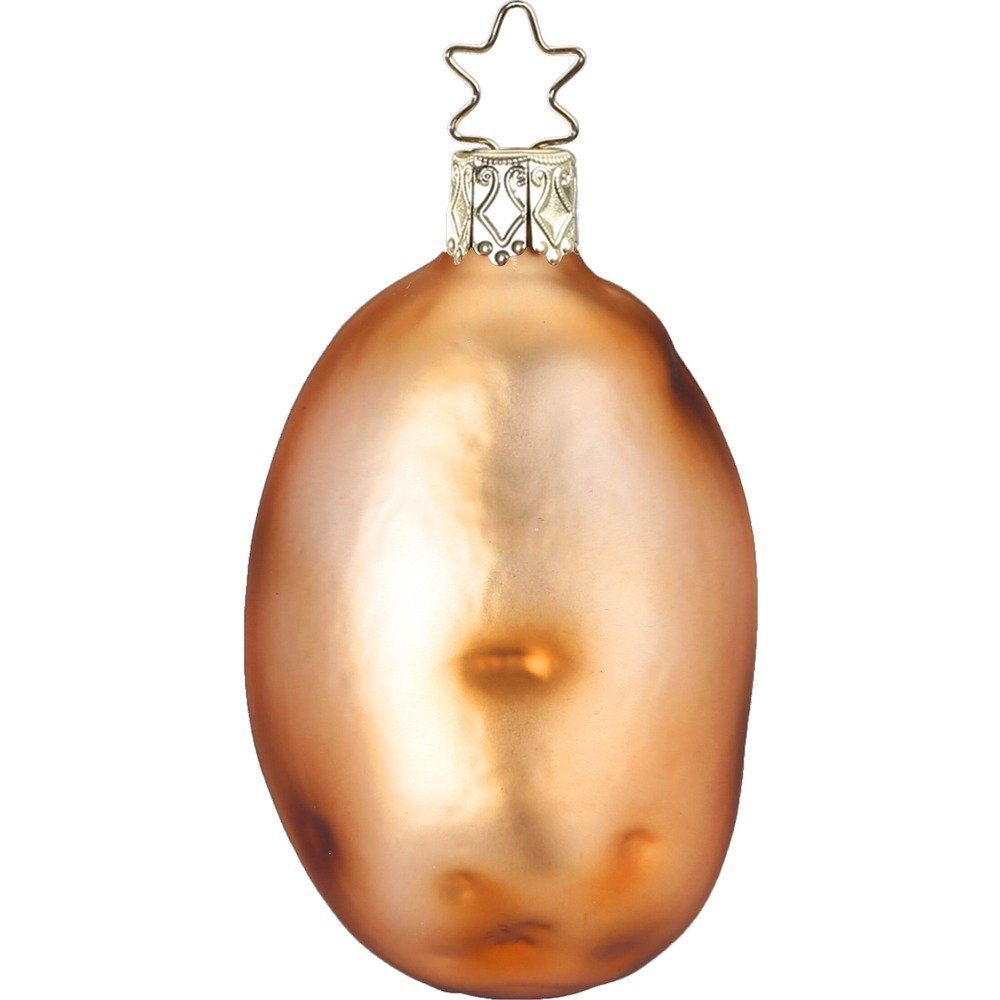 Anhänger Kartoffel Christbaumschmuck, Braun 7,5cm INGE-GLAS® Glas Christbaumschmuck