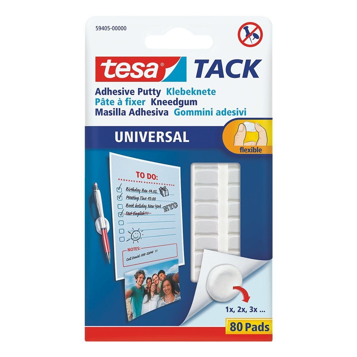 tesa Klebepad TACK (80-St) Klebeknete transparent und flach, wiederablösbar günstig online kaufen