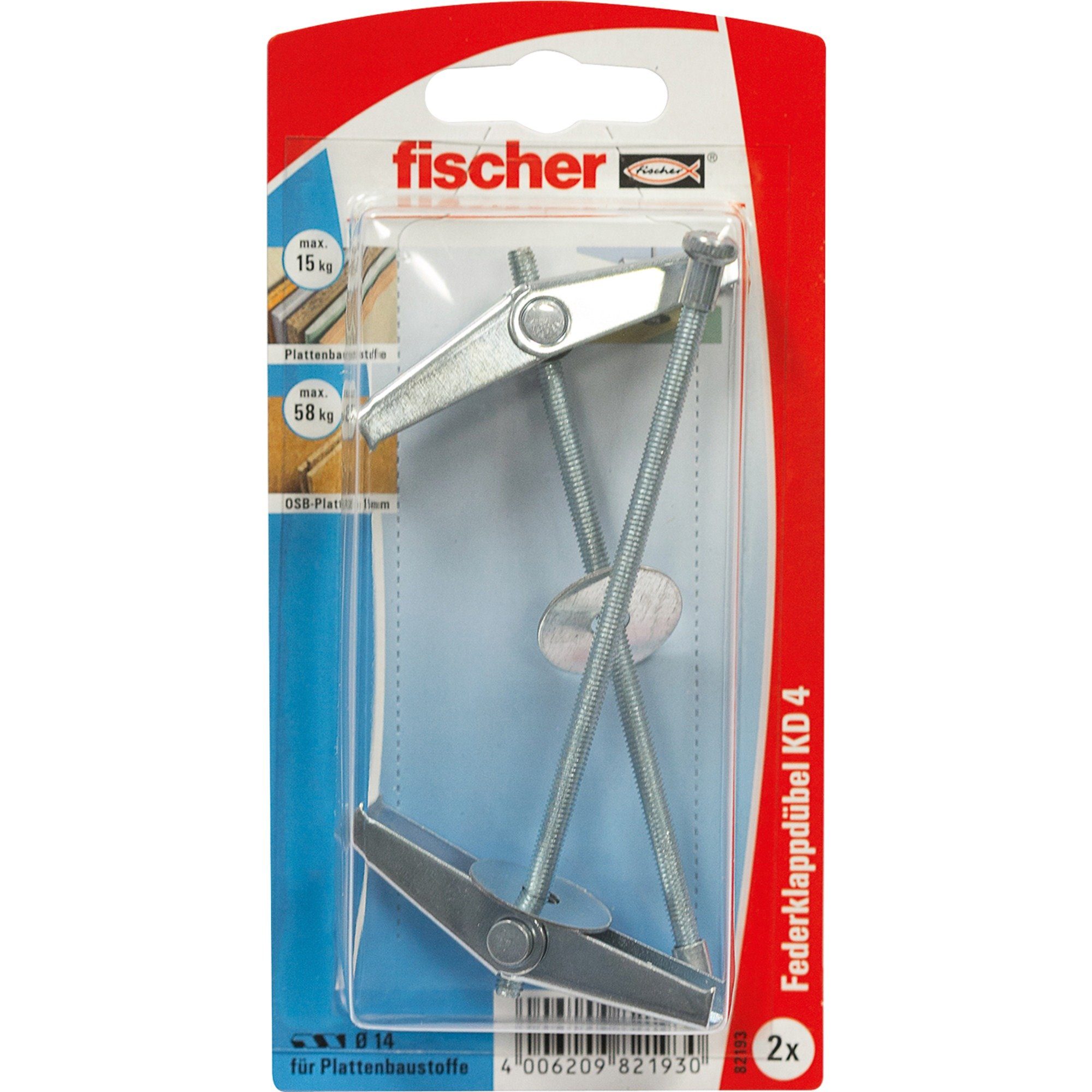 Fischer Befestigungstechnik Fischer (2 Dübel, Stück) Universaldübel Kippdübel 4 fischer KD K
