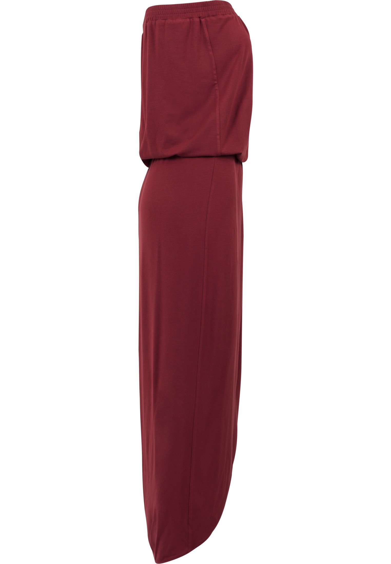 URBAN CLASSICS Jerseykleid Damen (1-tlg) Dress Ladies burgundy Viscose Bandeau