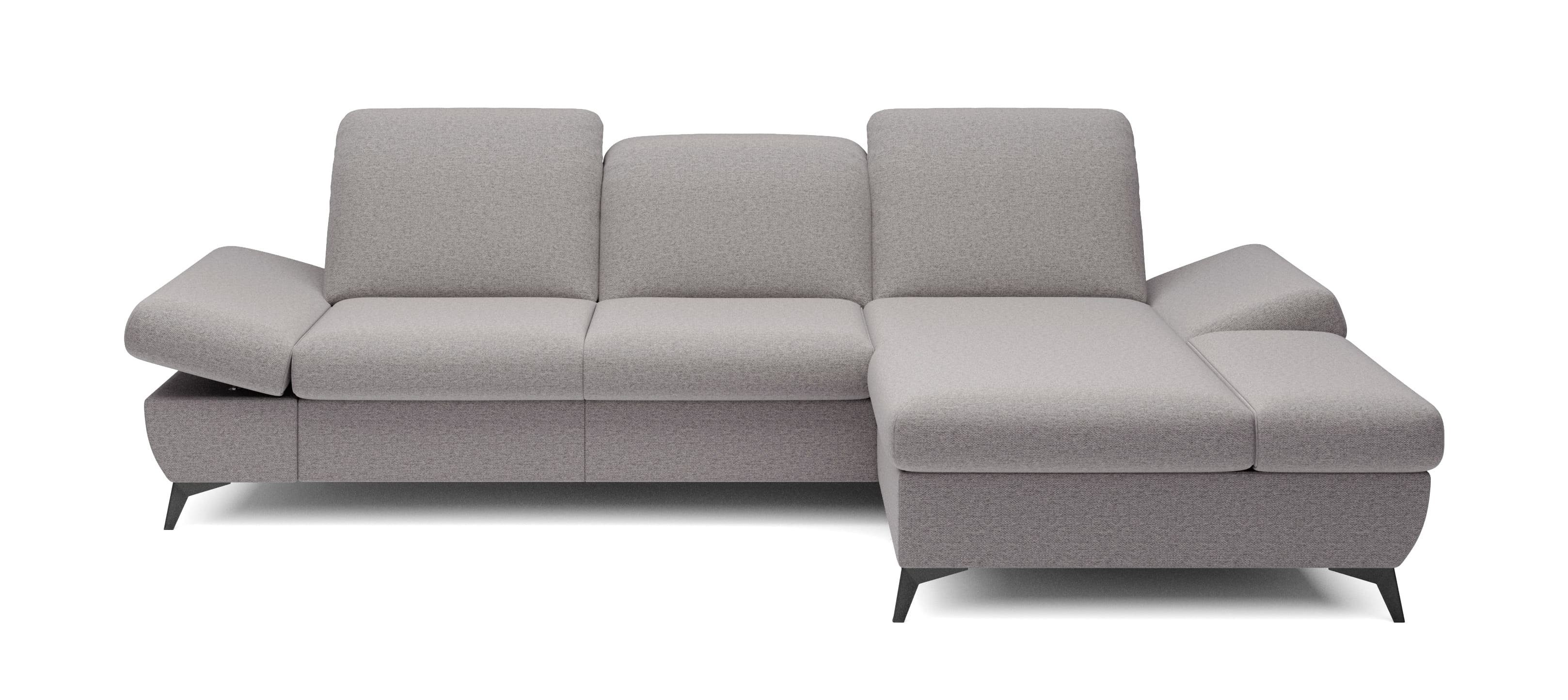 MOEBLO Ecksofa HARPY, mit Schlaffunktion mit Bettkasten, Eckcouch Wohnlandschaft Sofa mit Ottomane Eckgarnitur Polsterecke, Kopfstützen und Armlehnen verstellbar