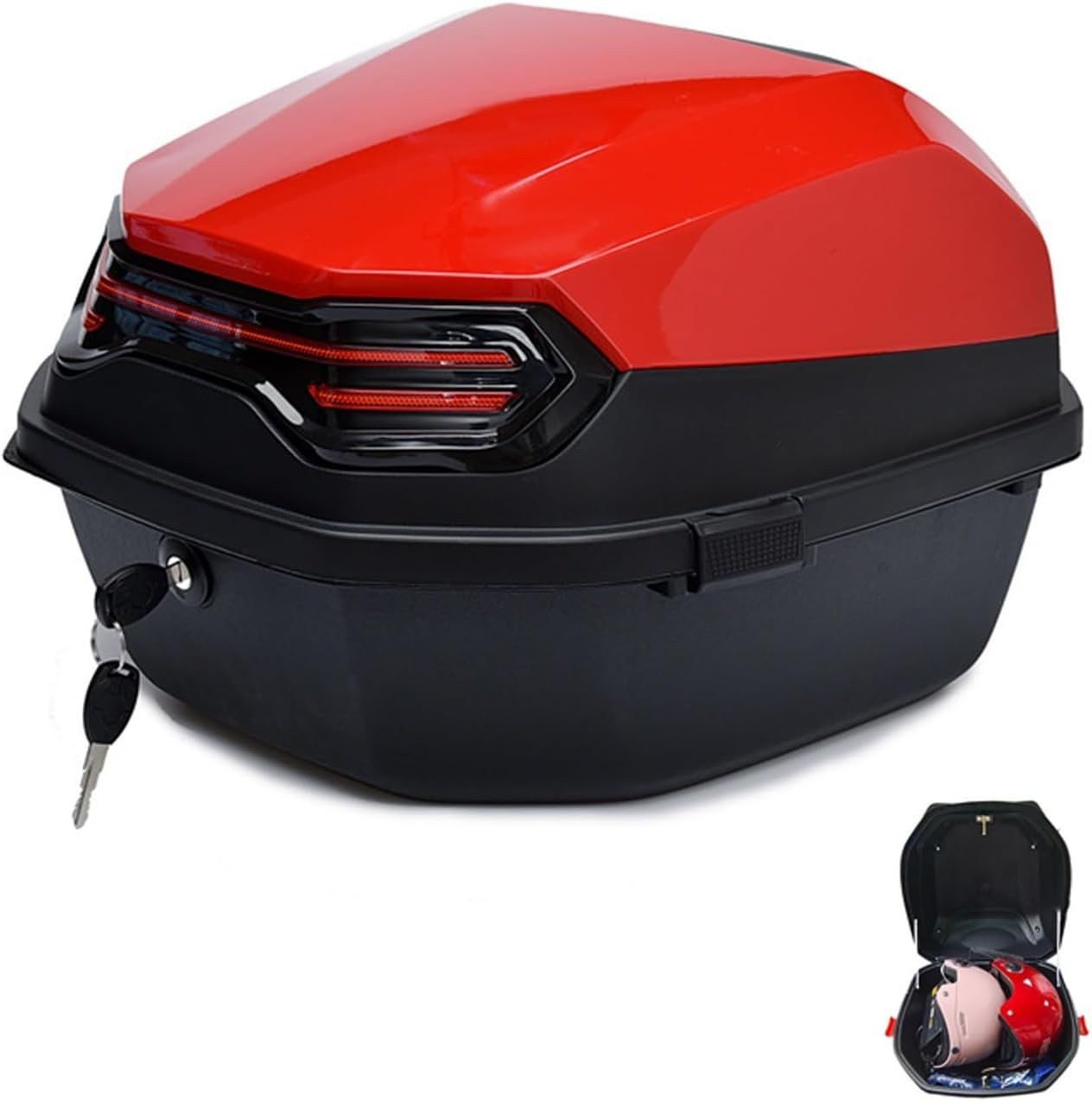 Bagtecs Kofferset Motorrad Topcase # BT11 45 Liter Universal rot günstig online kaufen