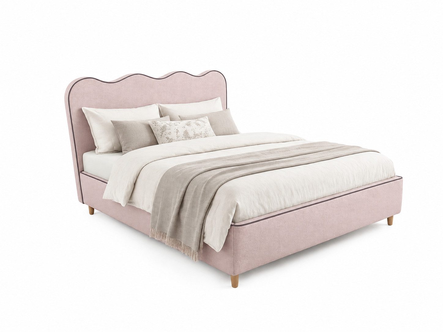 Labett Polsterbett Polsterbett Elegantes Bett COCO mit rundem Kopfteil & großem Stauraum, Polsterbett mit Matratze H3 oder H4