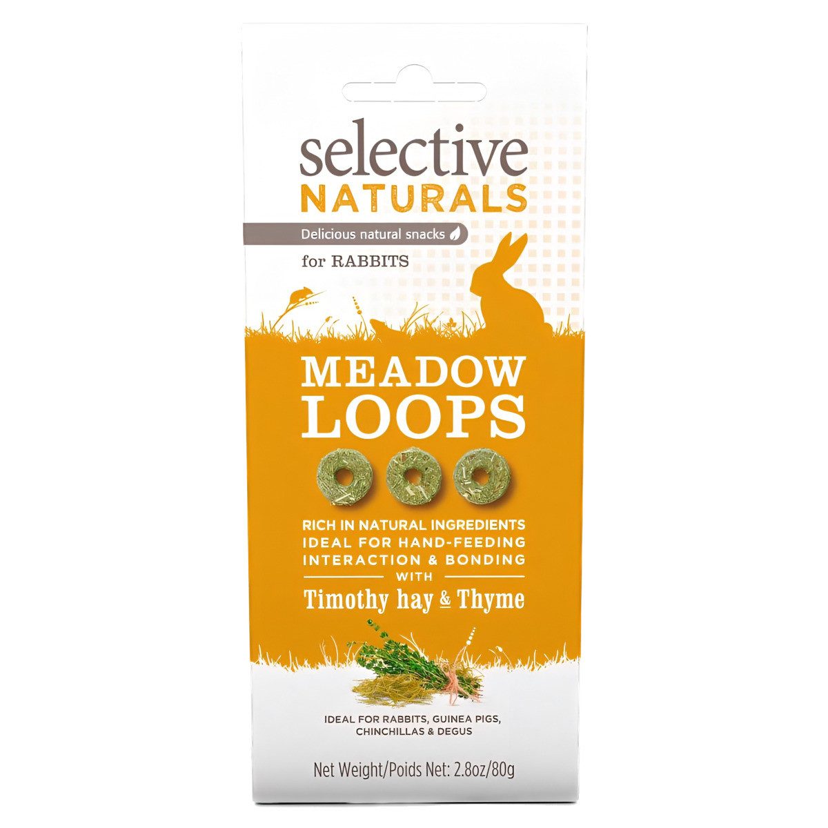 Supreme Science Selective Naturals Meadow Loops Timothy Hay & Thyme 80 g, Snack für: Kleintier