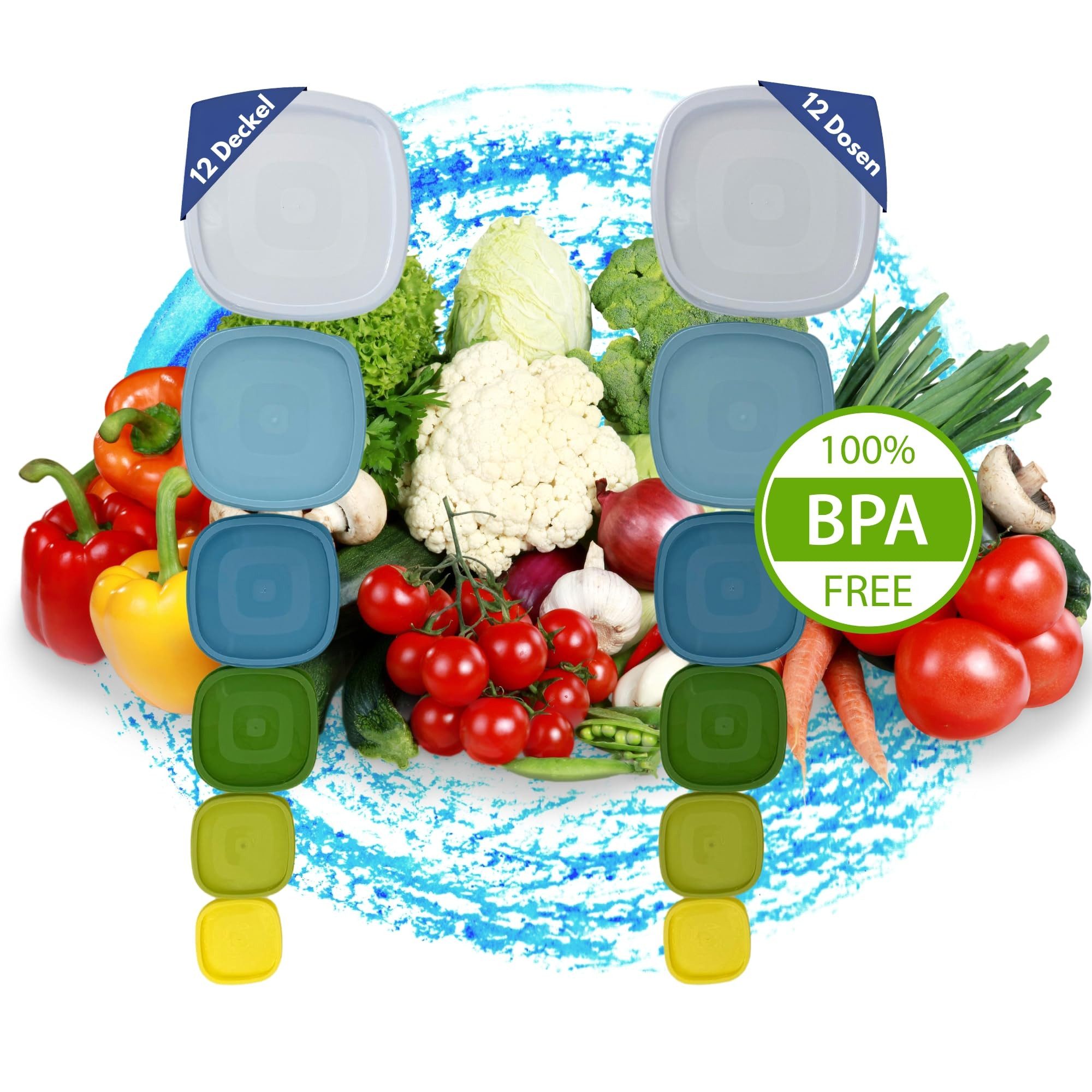 TronicXL Vorratsdose 12 Dosen mit Deckel Frischhaltedosen Set Frischhaltedose Kunststoff, Kunststoff, Vorratsdosen spülmaschinenfest Gefrierdosen