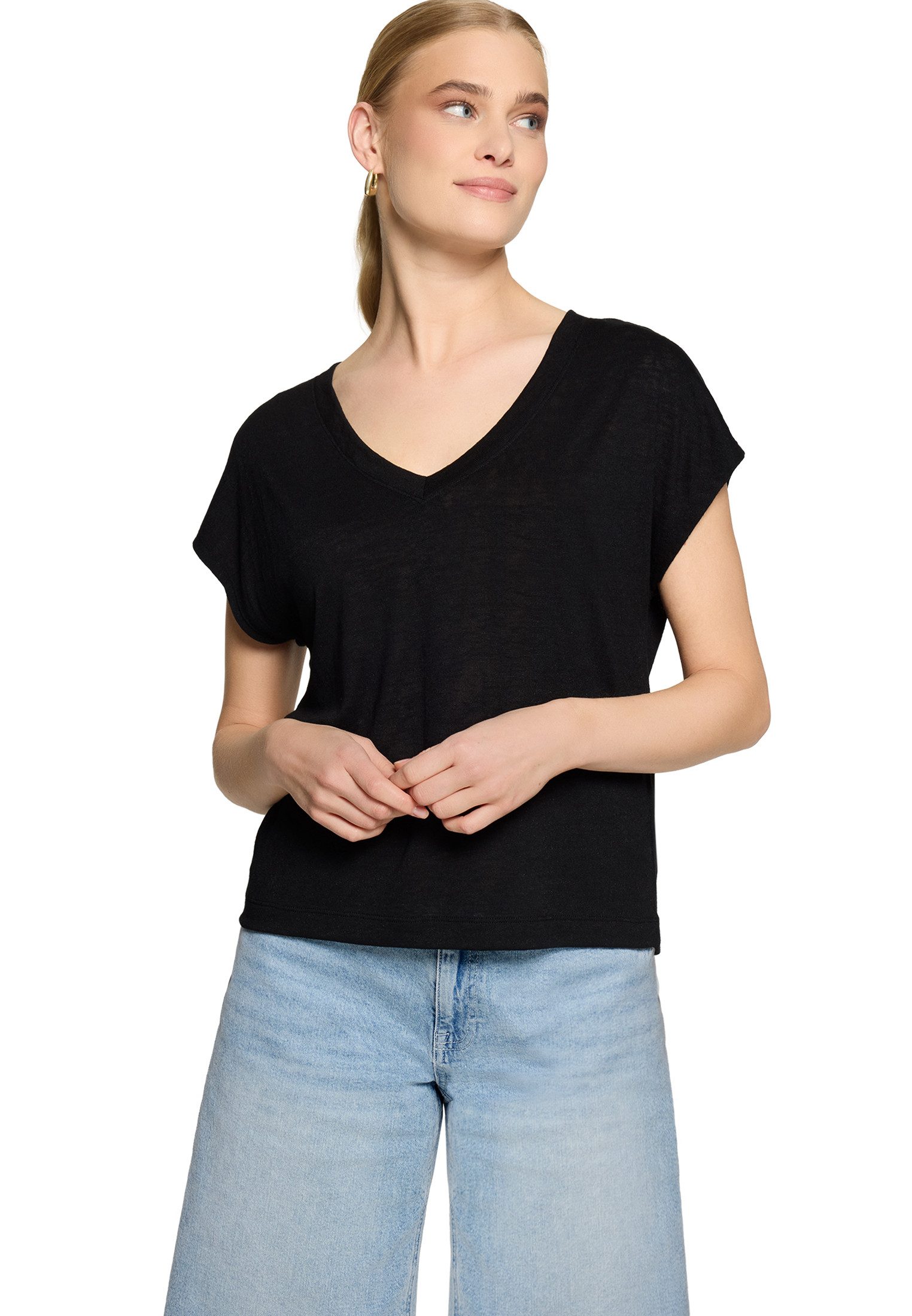 Zero T-Shirt Damen mit V-Ausschnitt (1-tlg) Material