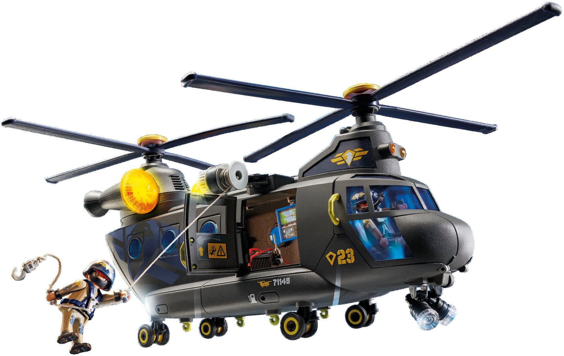 Playmobil® SWAT-Rettungshelikopter (71149), My Action Heroes Konstruktions-Spielset, (117 St), Made in Europe, mit Licht und Sound – Bild 4 von 5