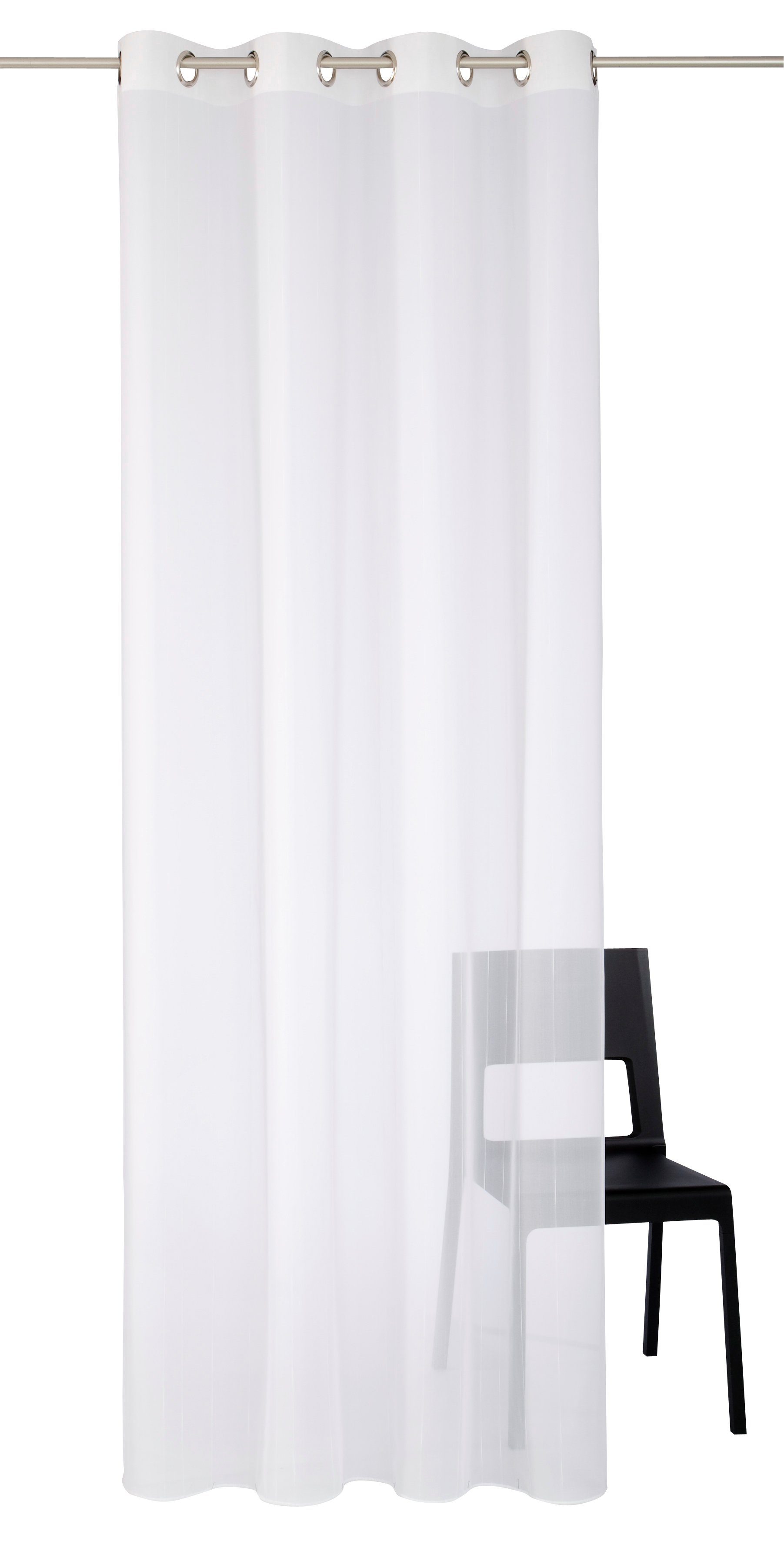Wirth Gardine Manuela (1 St), Ösen, halbtransparent, Voile, Fertig-Store mit Metallösen nach Maß
