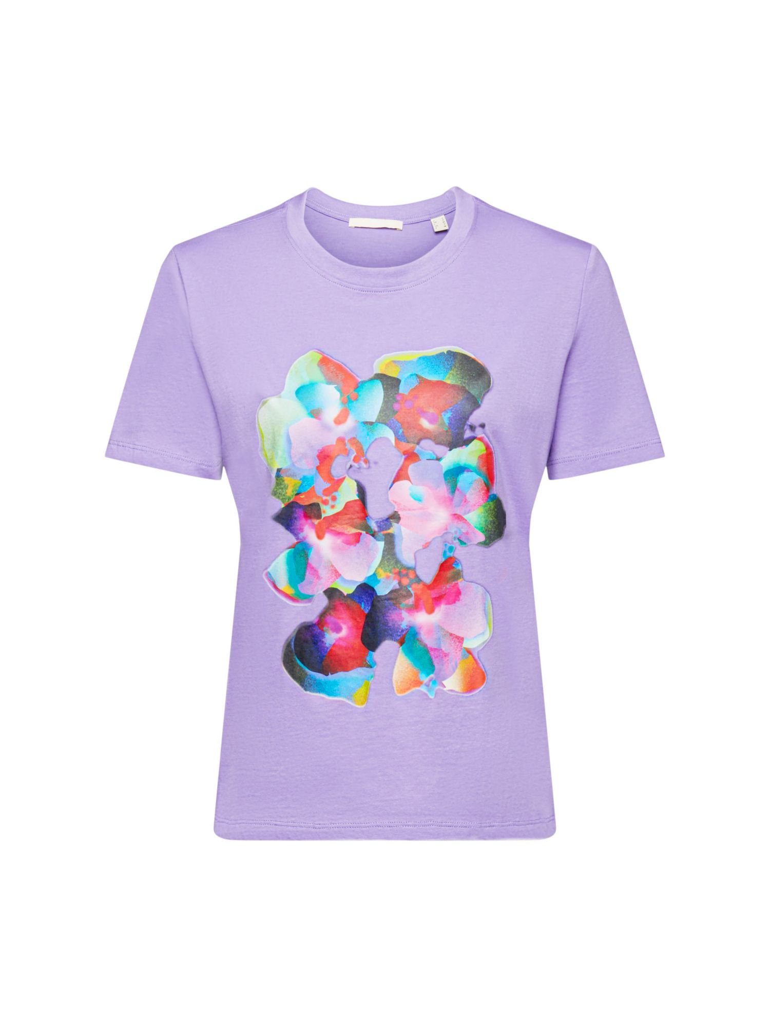 Esprit by PURPLE Print mit Baumwoll-T-Shirt (1-tlg) edc T-Shirt