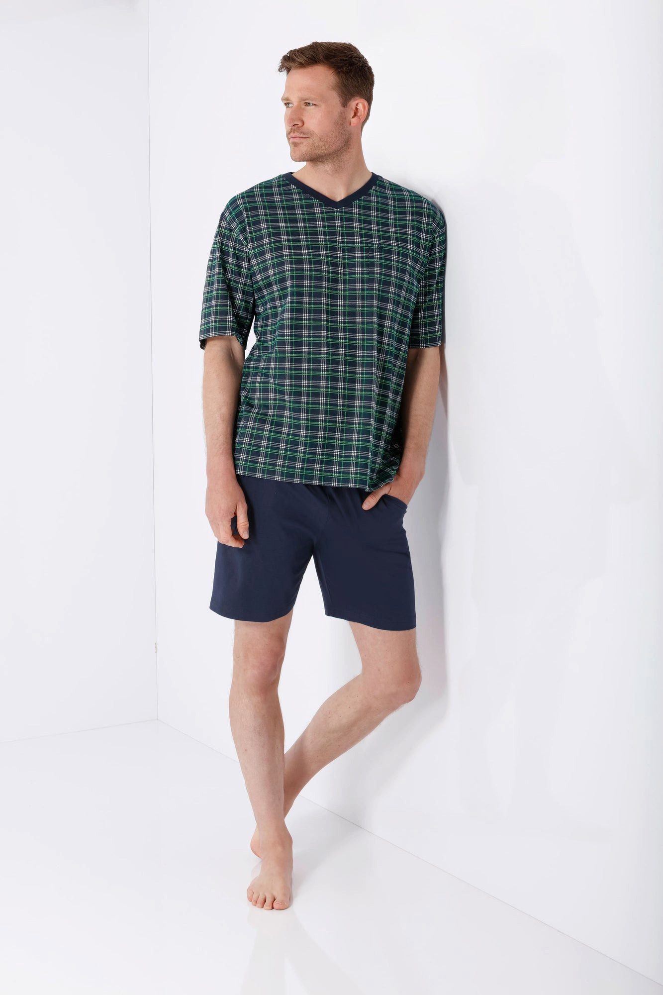 Hajo Schlafanzug Herren Schlafanzug Shorty Premium Cotton