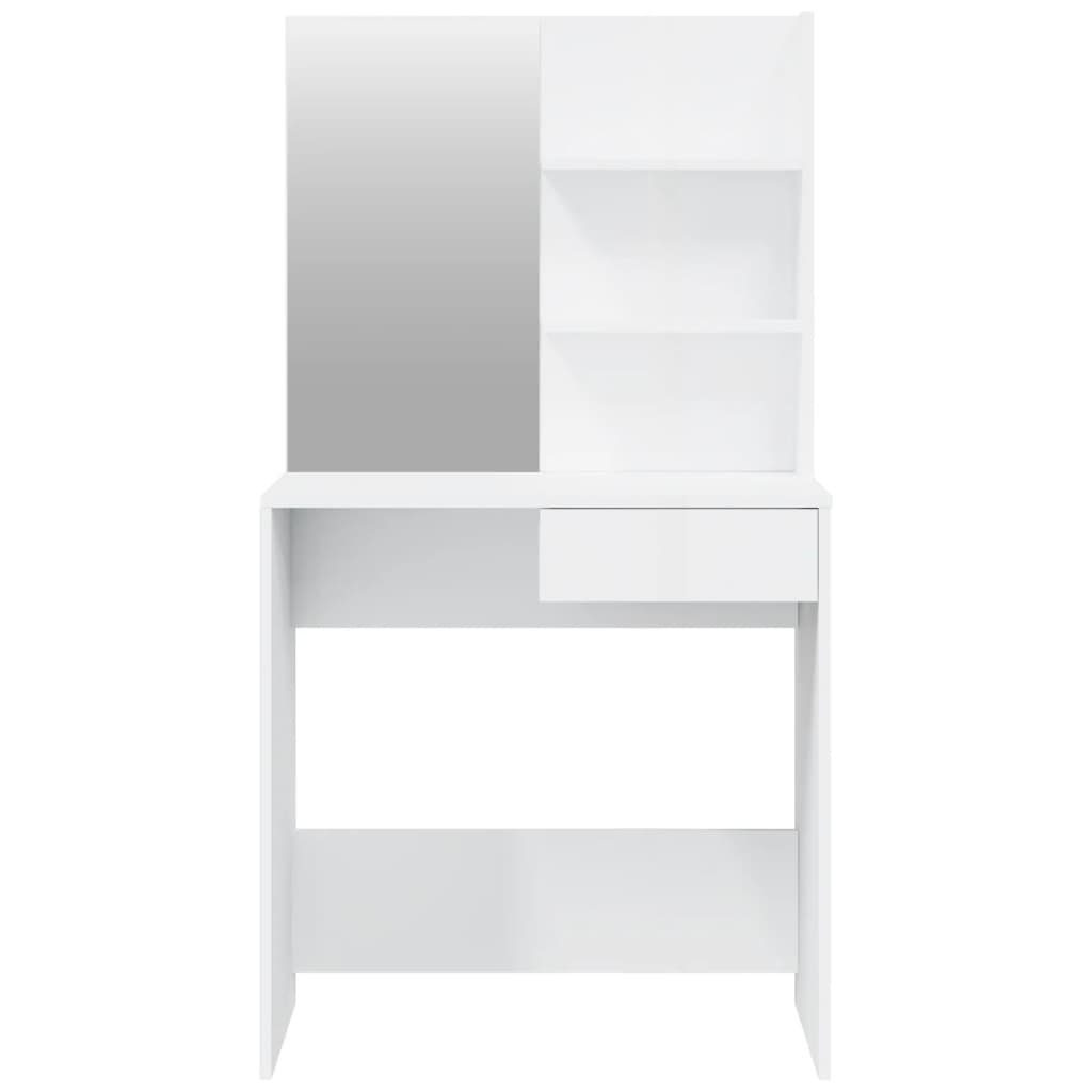 Schminktisch Hochglanz-Weiß Hochglanz-Weiß | cm Spiegel mit vidaXL (1-St) Hochglanz-Weiß 74,5x40x141 Schminktisch