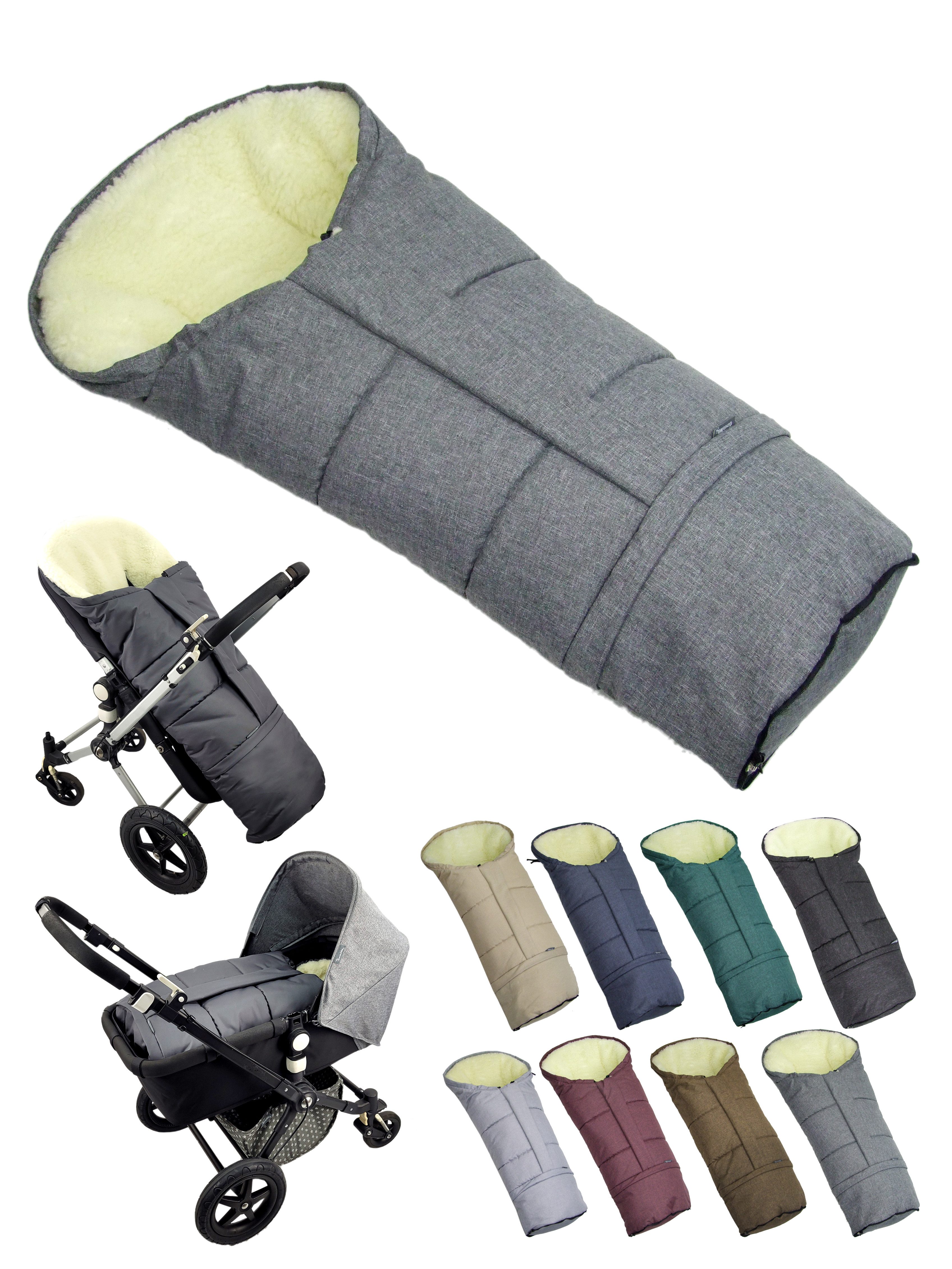 BambiniWelt by Rafael K. Fußsack Winterfußsack Fußsack für Kinderwagen Buggy mumienform Wolle MELIERT, universal für Kinderwagen, Buggy, Jogger, Schlitten