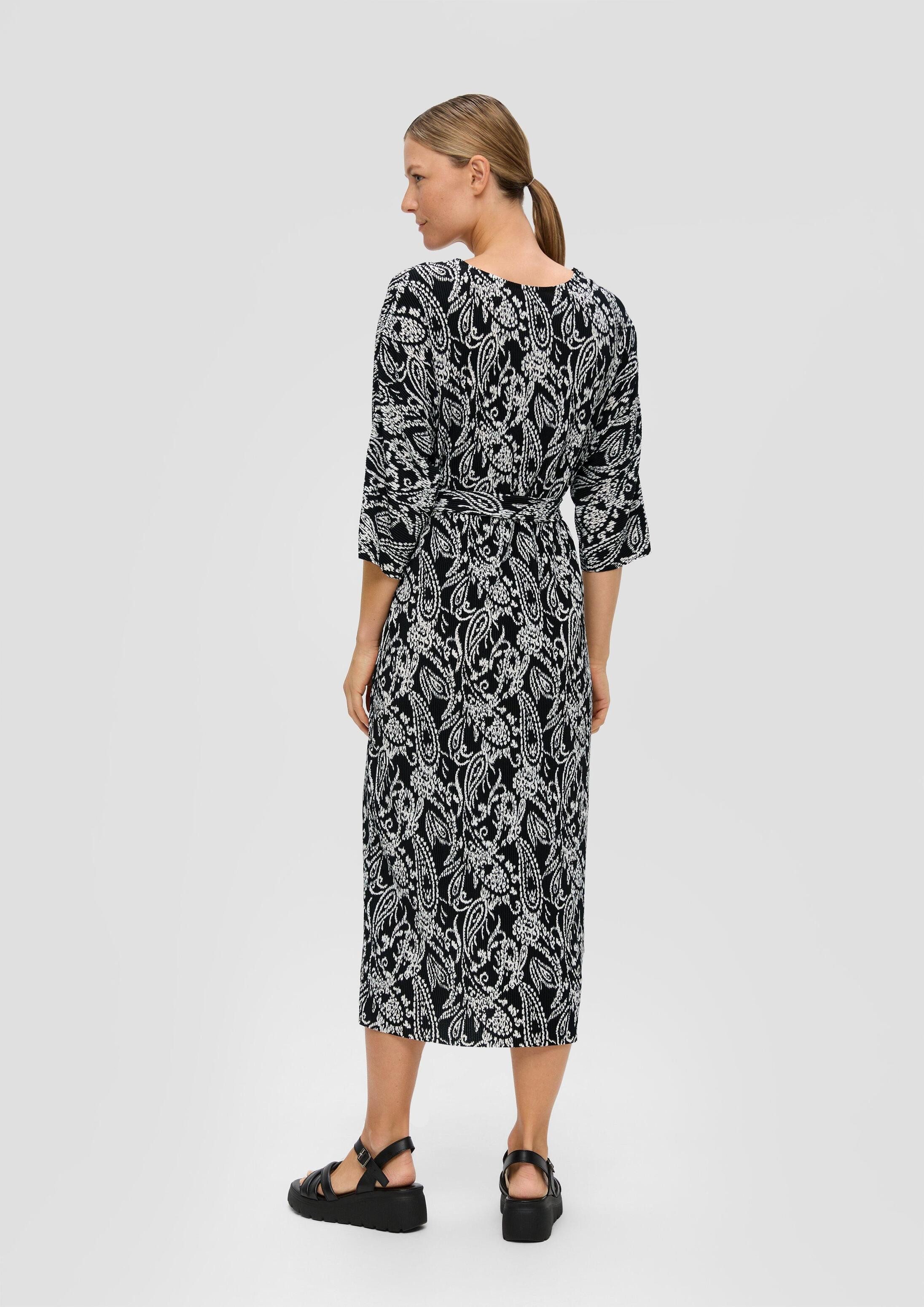 s.Oliver Midikleid Kleid Midi-Kleid mit Plisseefalten – Bild 3 von 5