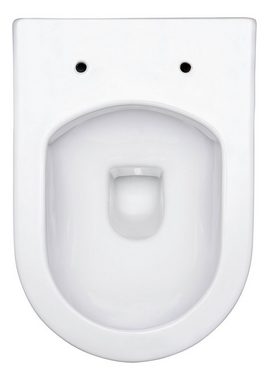 SCHÖNER WOHNEN-Kollektion Tiefspül-WC, Wandmontage, Abgang waagerecht, Pure Rimless Spültechnik, spülrandlos, Keramik, 50,5 cm, Weiß