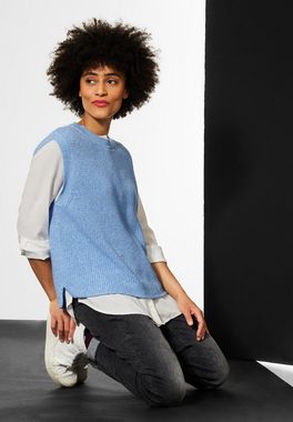 STREET ONE Strickpullover Street One Ärmelloser Pullover in Sublime Blue Mel (1-tlg) Nicht Vorhanden