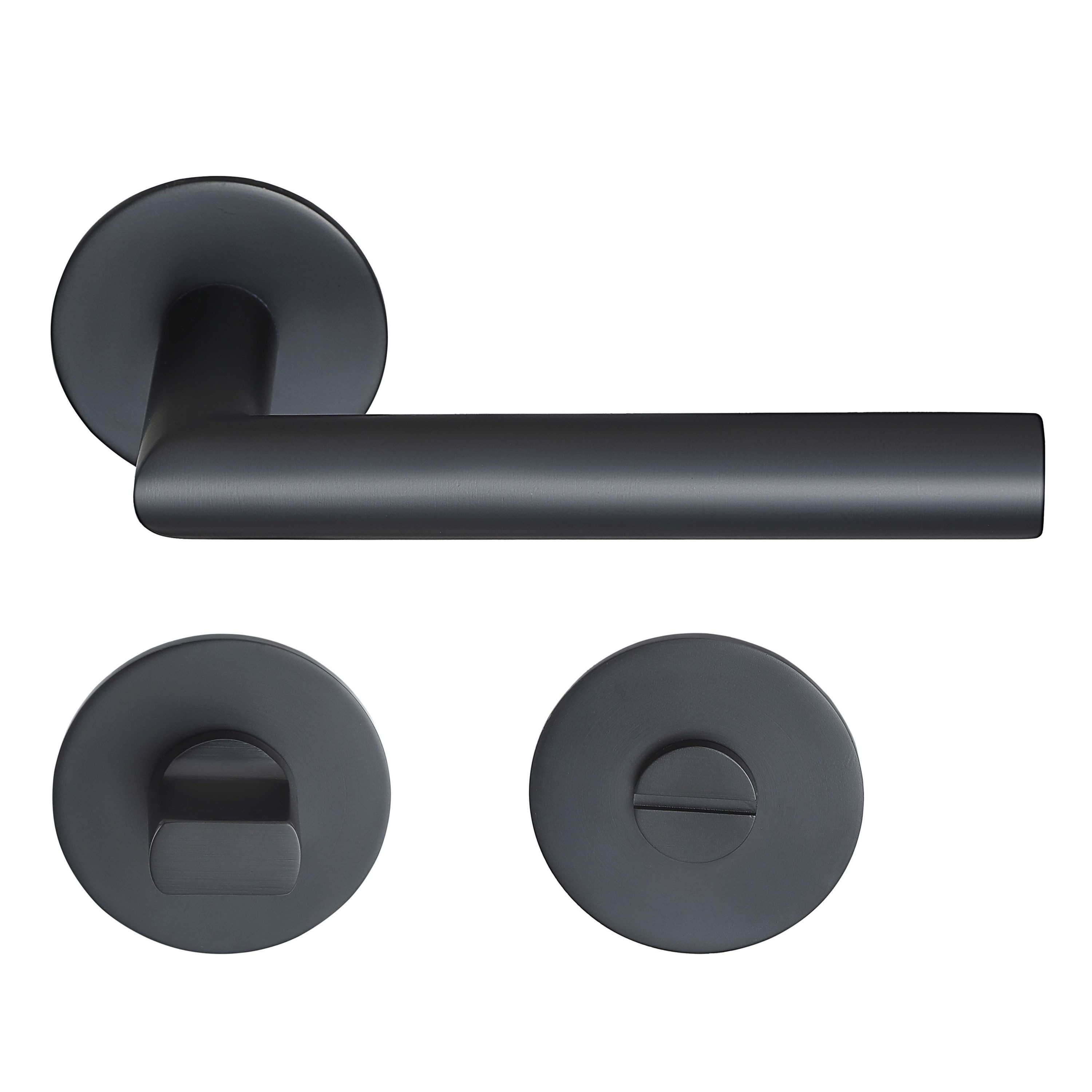 MeinTürgriff Drückergarnitur Toulouse Flachrosette Schwarz Türgriff Innentü günstig online kaufen
