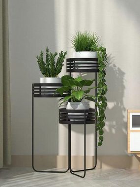 Kobolo Blumenständer Pflanzenständer Blumentreppe - schwarz - Metall (1 St)