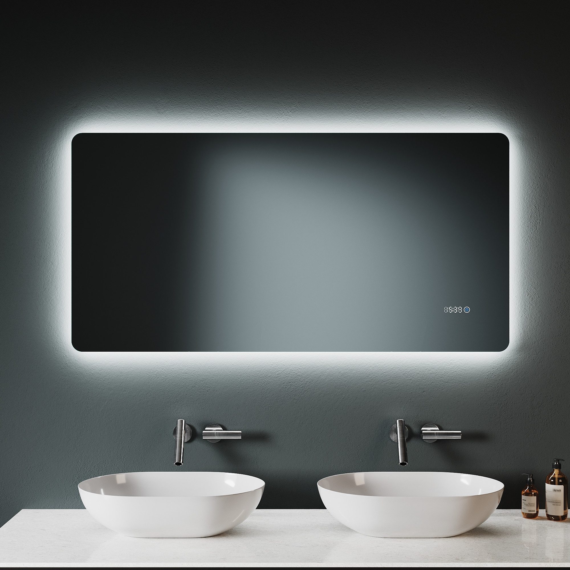 Badspiegel Badspiegel mit Beleuchtung Badezimmerspiegel LED Wandspiegel 120 x 60