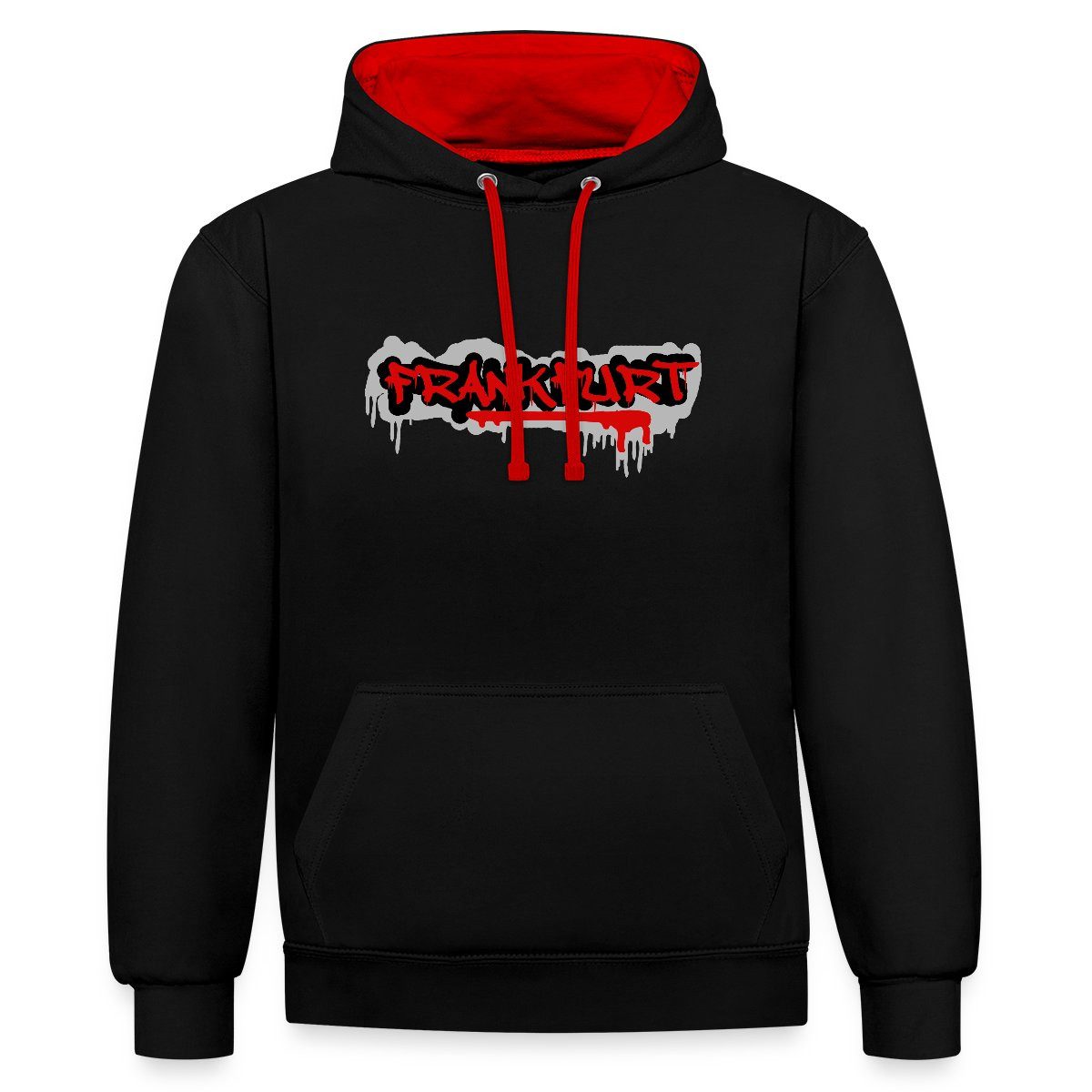Spreadshirt Hoodie Frankfurt Graffiti Stadion Urban Fußball Unisex Kontrast Hoodie (1-tlg)