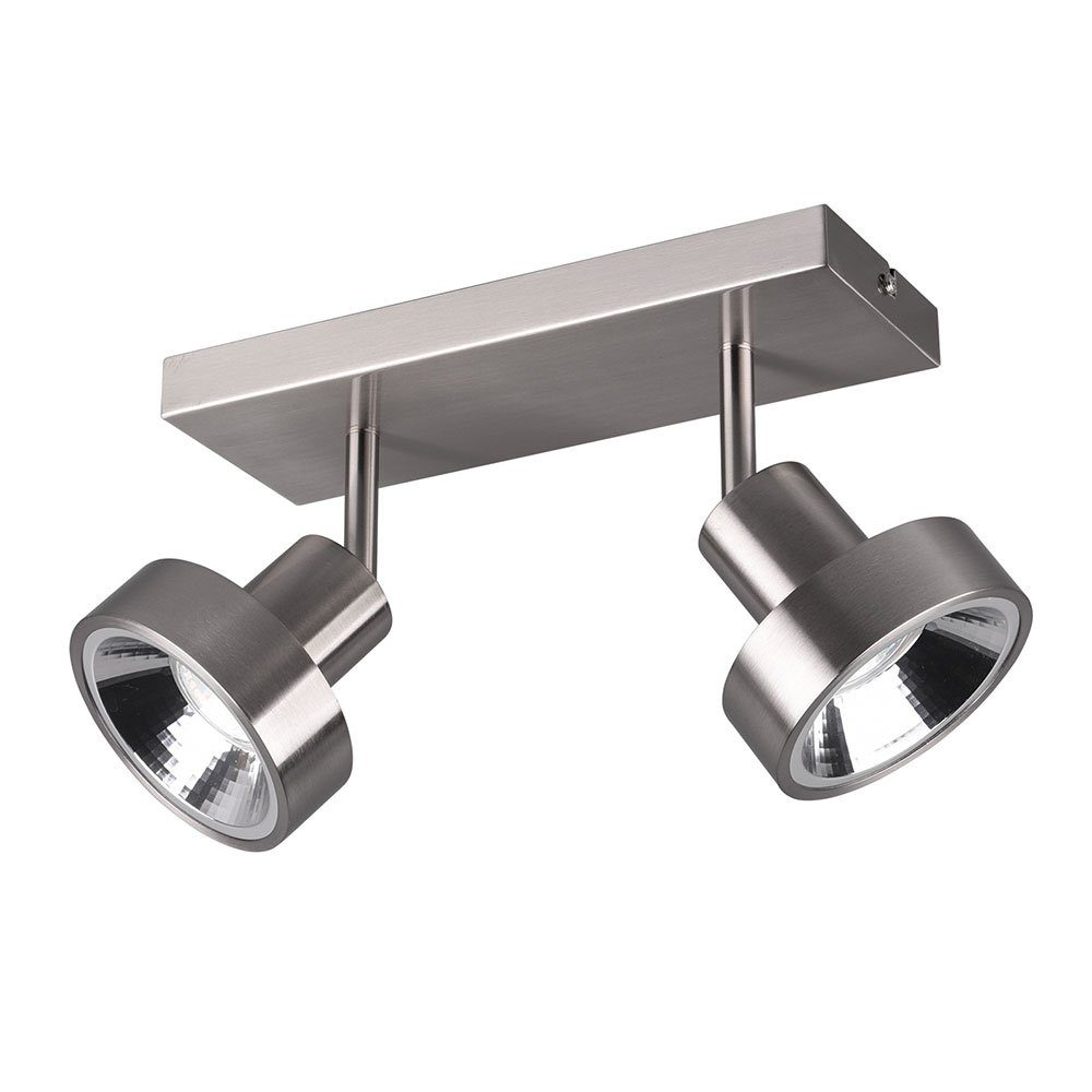 TRIO Leuchten Deckenspot, Leuchtmittel nicht inklusive, Deckenlampe Schlafzimmerleuchte 2flammig Metall silber Пятна beweglich