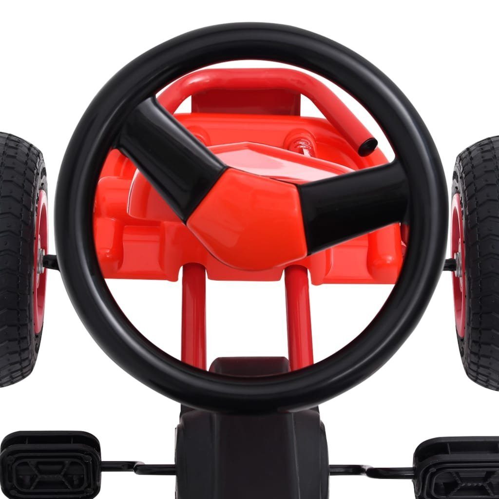 R Luftreifen vidaXL Tretfahrzeug Rot Kinderfahrzeug Go-Kart Trampelauto Pedal mit Tretfahrzeug