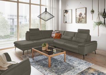 GALLERY M branded by Musterring Ecksofa Diana, 1 Teile, Nappa-Leder, Metallfuß schwarz, 3 verschiedene Sitzkomforts