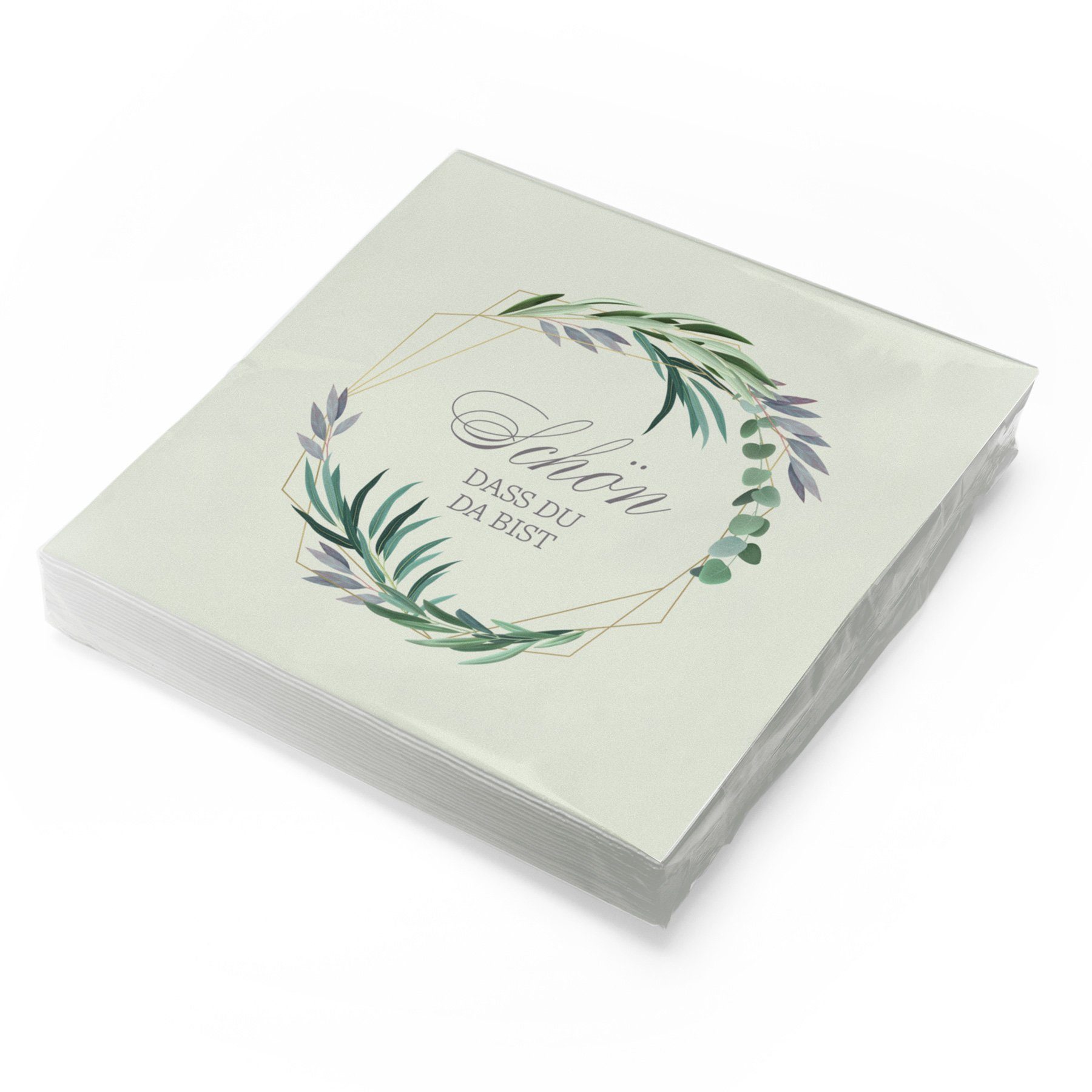 itenga Papierserviette itenga 20x Serviette Schön dass du da bist Eukalyptus