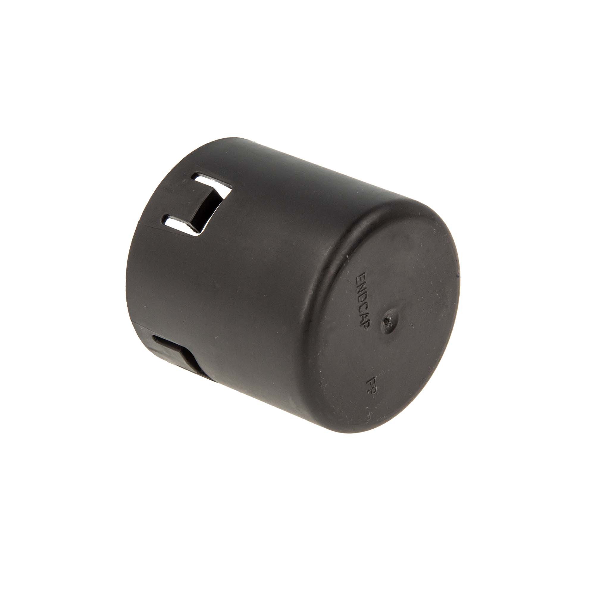 tecuro Drainagerohr Endkappe - Kabelschutzrohr, mit Klicksystem, PP-schwarz, für Rohr DN50