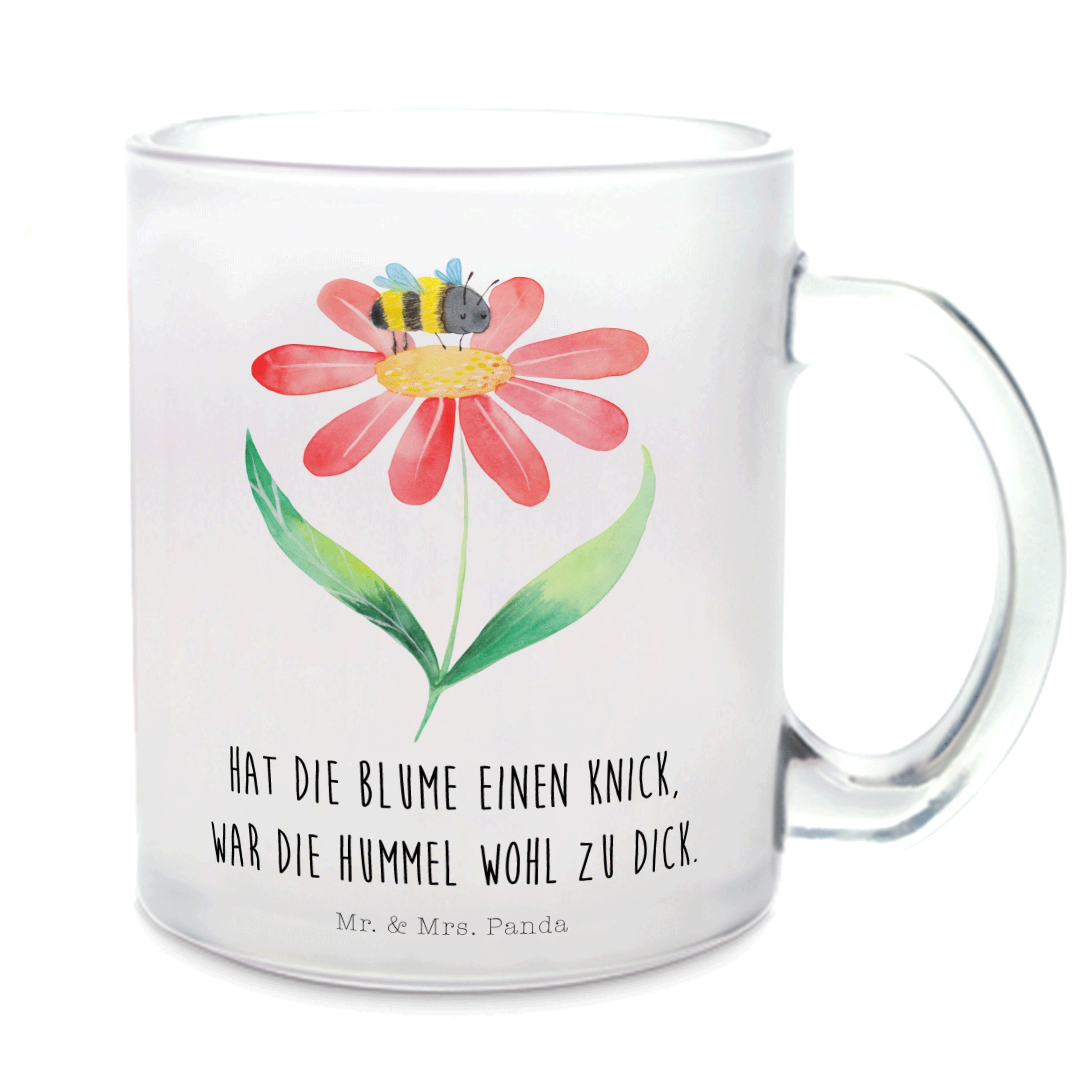 Mr. & Mrs. Panda Teeglas Hummel Blume Transparent Geschenk, Glas