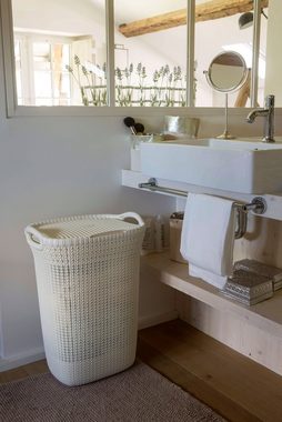 Curver Wäschekorb Knit (Set, 2 St), und Wäschesammler creme