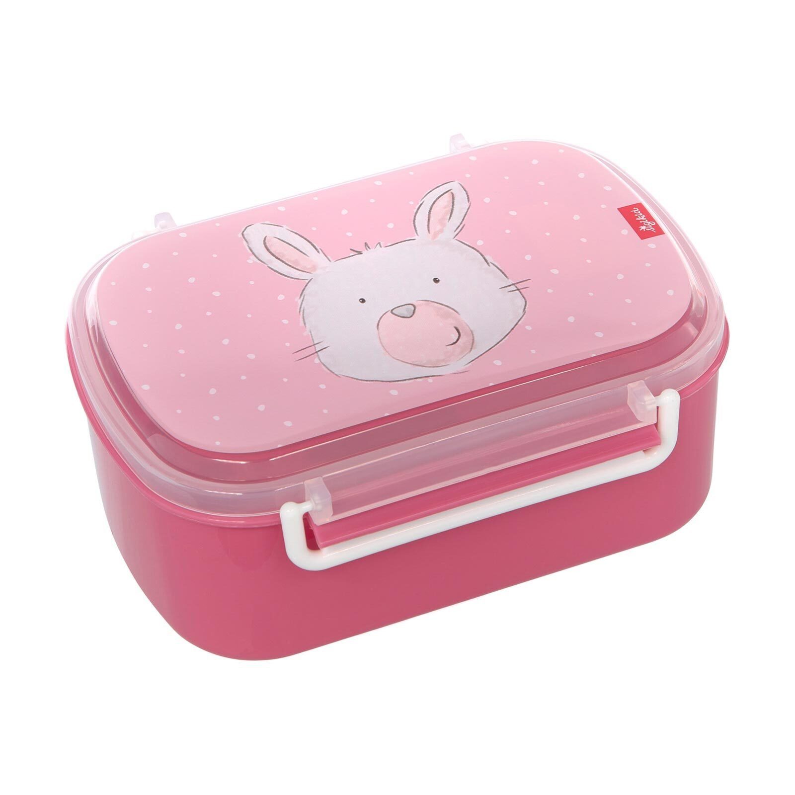 Sigikid Lunchbox Lunchbox 17 x 11 x 7 cm, Polypropylen, (1-tlg), Spülmaschinengeeignet, Motiv-Deckel mit der Hand spülen Hase, pink