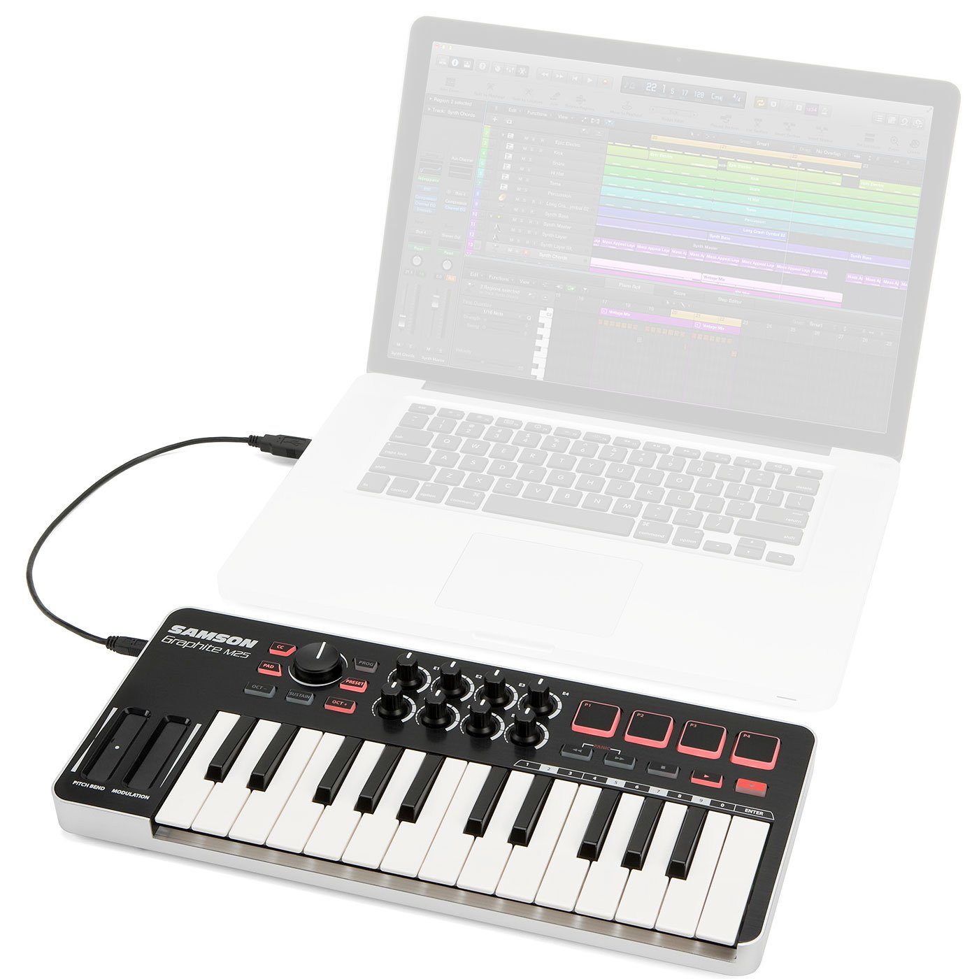 Samson Graphite M25 Controller mit Kopfhörer Digitales Aufnahmegerät