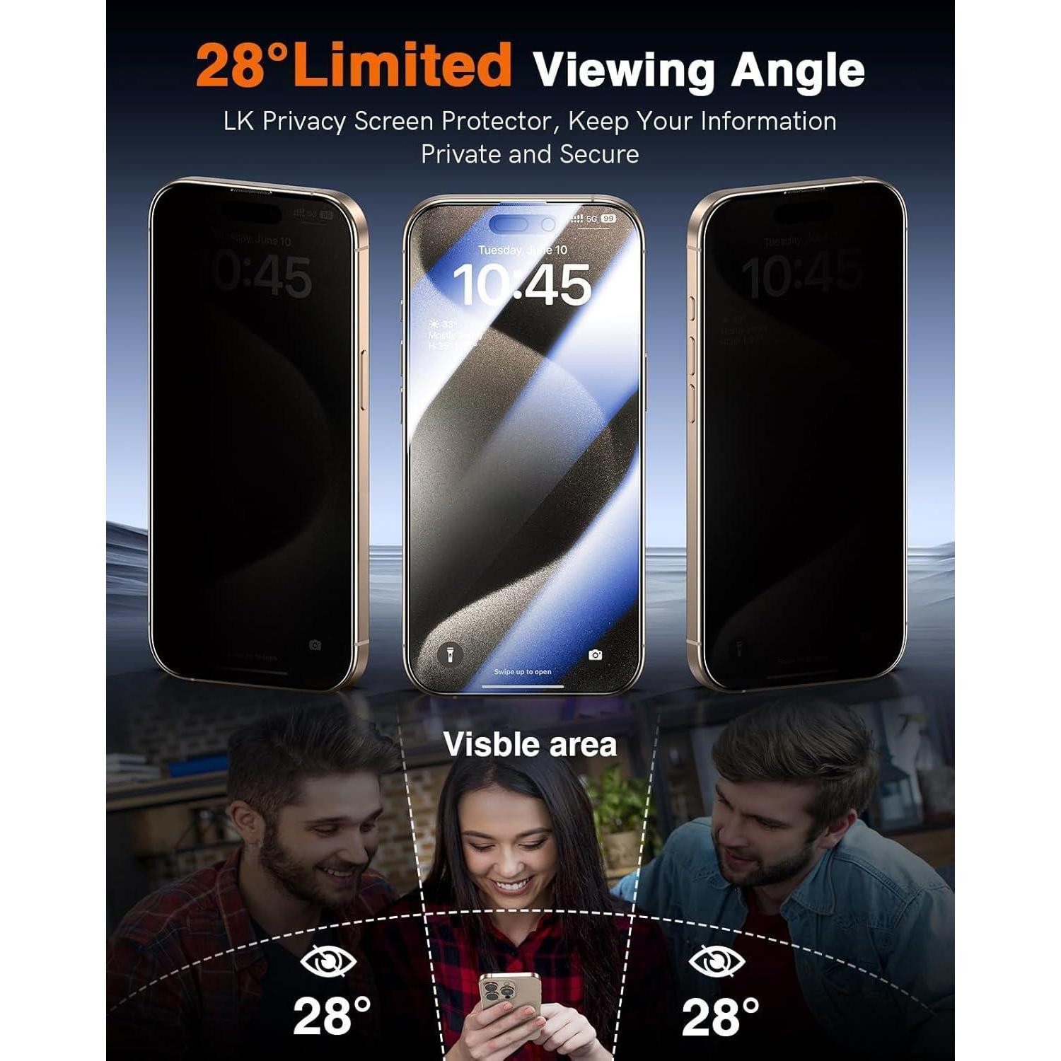 2 Stück Panzerglas Für IPhone 15 Pro Max – Full Screen Schutz, 9H Härte, Kratzfest & Blasenfrei