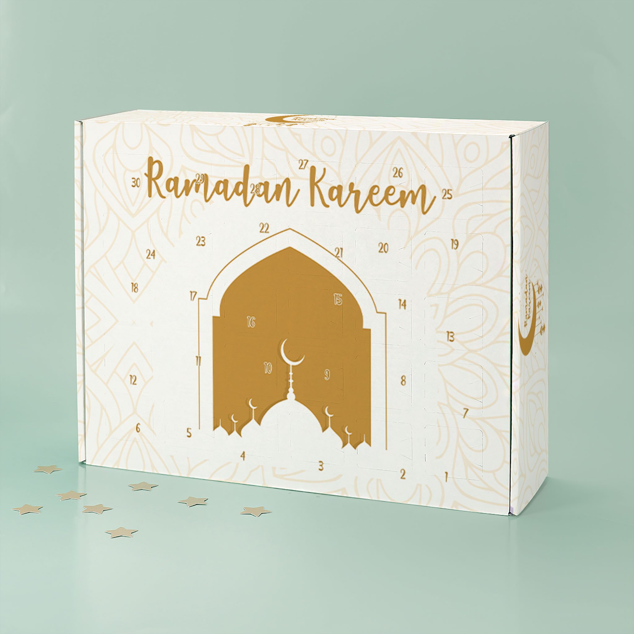 Herz & Heim Kalender zum Selbstbasteln zu Ramadan - DIY Ramadankalender zum Befüllen, mit 30 Fächern, viele Motive