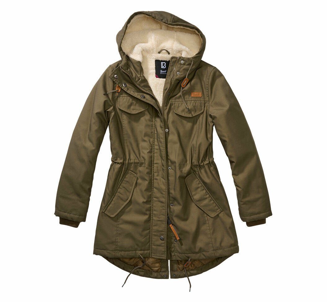 Parka Outdoor Damen Mantel Brandit Teddyfell Jacke Olive Winter Parka warm Jacke