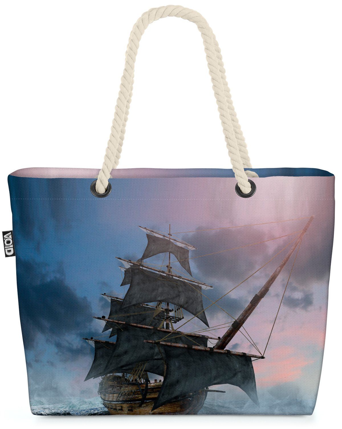 VOID Strandtasche (1-tlg), Piratenschiff Meer Segel Piratenschiff Meer Segel Piraten Maritim Seg