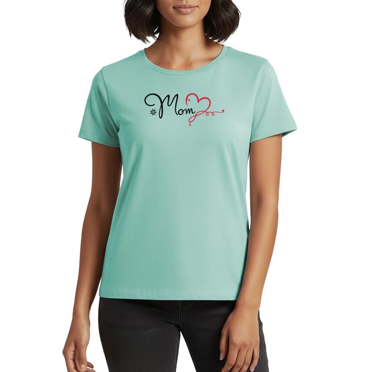 Spreadshirt T-Shirt Mom Mit Herz Frauen Premium T-Shirt (1-tlg) Fällt klein aus. Wir empfehlen, eine Größe größer zu bestellen.