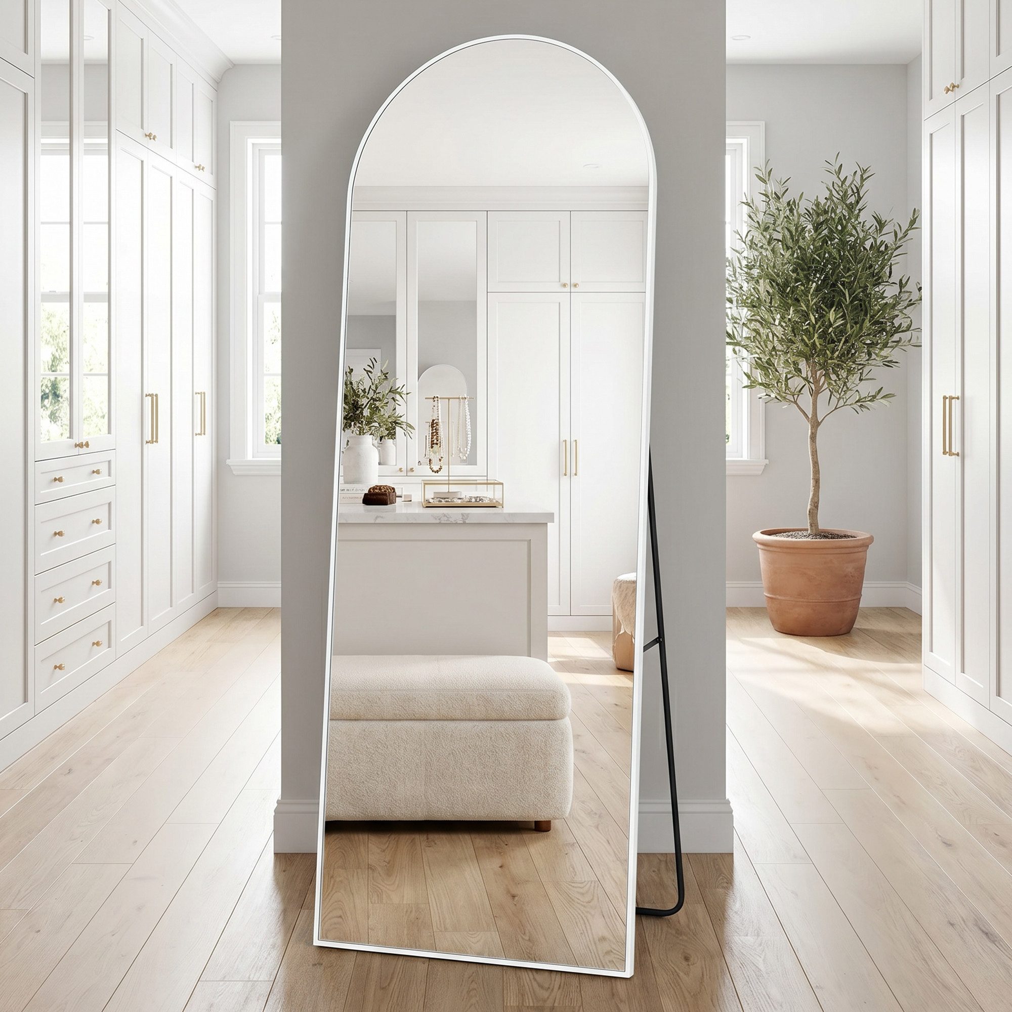 OTTO home Spiegel Standspiegel Addrik, wahlweise in 2 Größen 150x40cm oder 180x60cm (als Wandspiegel und Standspiegel einsetzbar, Rahmen aus Metall), Ganzkörperspiegel mit Sicherheitsglas, in verschiedenen Farben