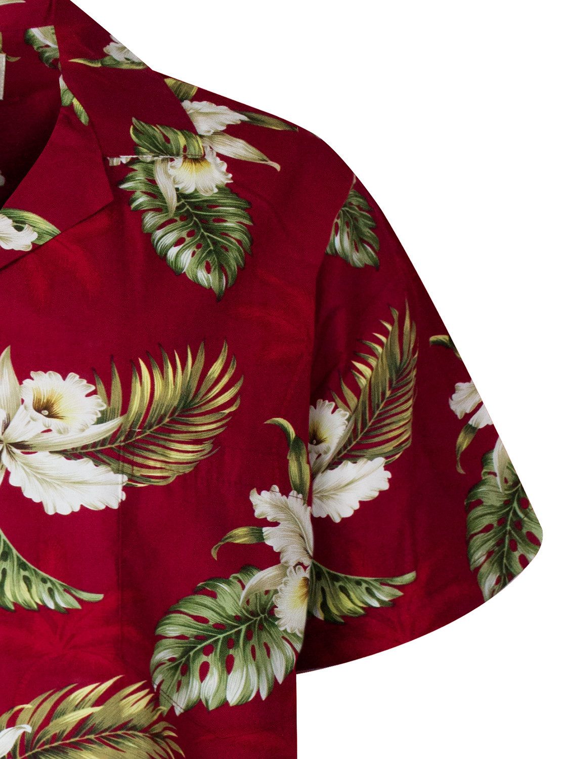 KY's Hawaiihemd Enzian Original Hawaiihemd mit 100% Kokosnuss-Knöpfen