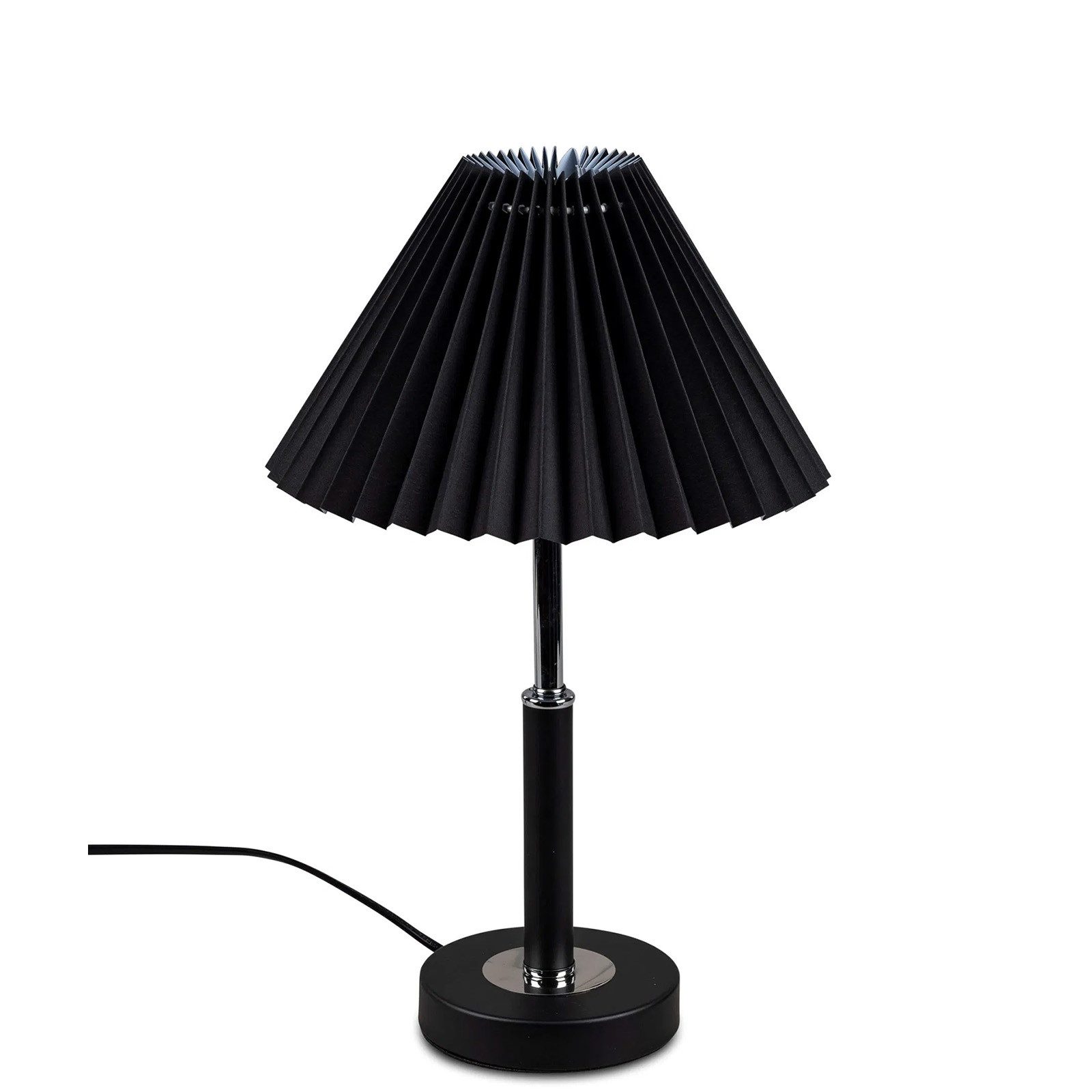 formano Tischleuchte Tischlampe Schwarz Plissee Schirm, ohne Leuchtmittel