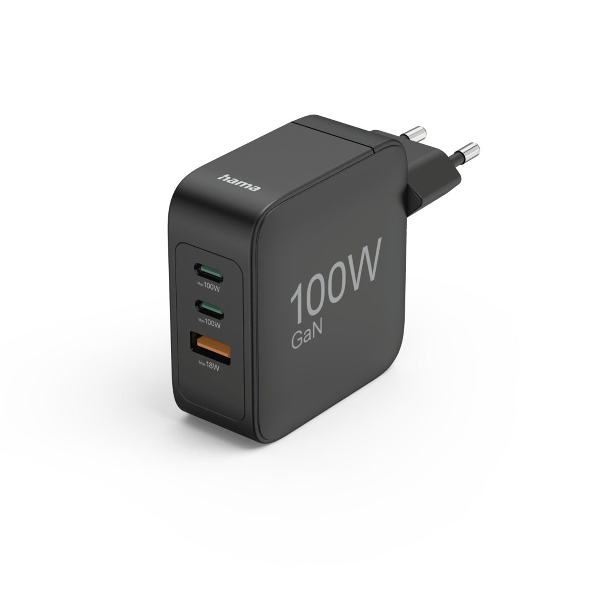 Hama PD GaN 100W Universal, 20 Volt, Schwarz Smartphone-Ladegerät (1-tlg)
