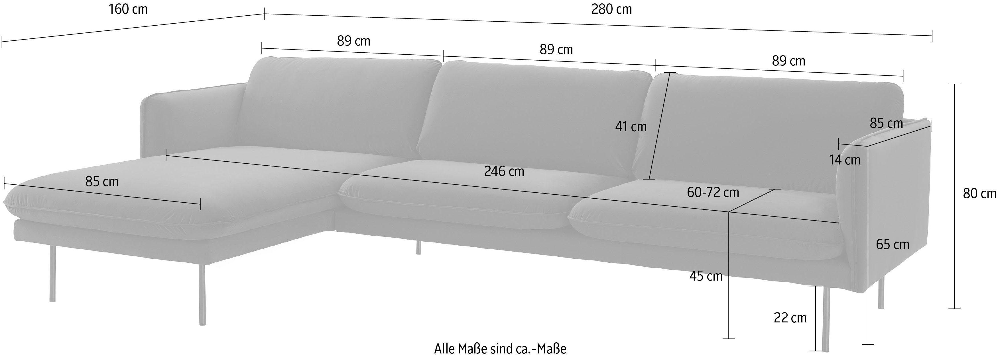 moderner Recamierenabschluß, mit in Lerhol, Optik andas Ecksofa