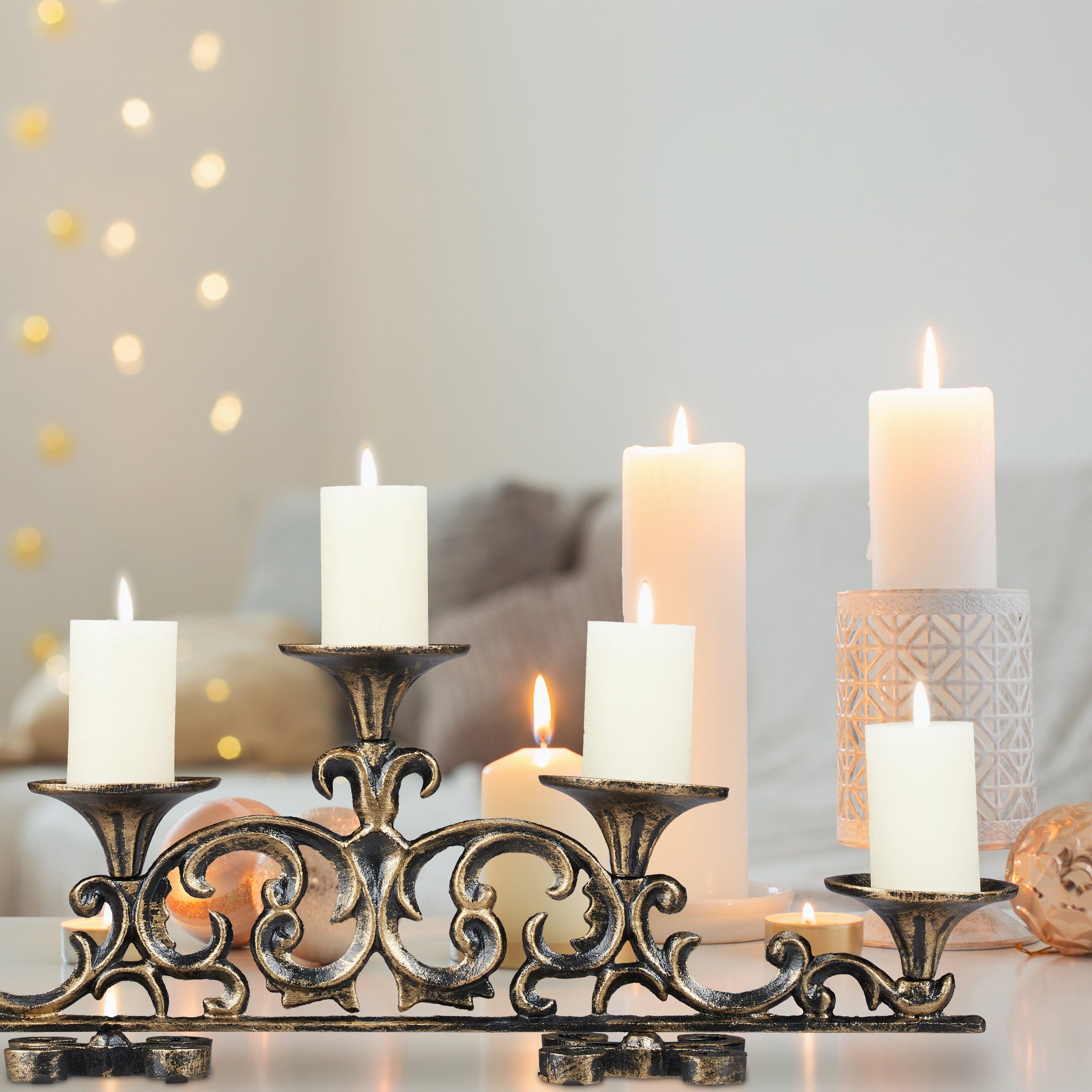 silber Kerzenständer 5 x Kerzenständer relaxdays antik
