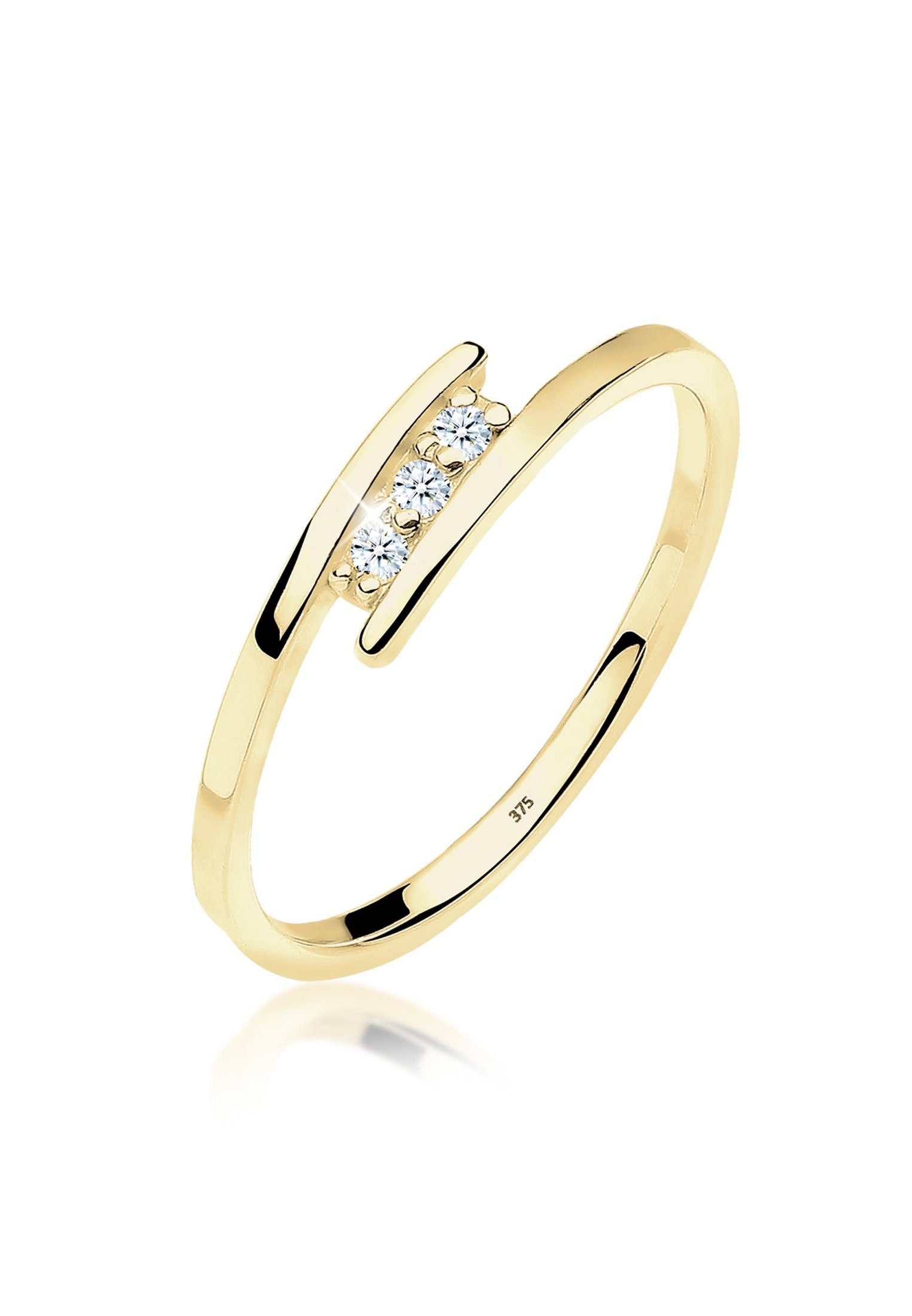 Elli DIAMONDS Verlobungsring Verlobungsring Trio Diamant 0.045 ct. 375 Gelb günstig online kaufen